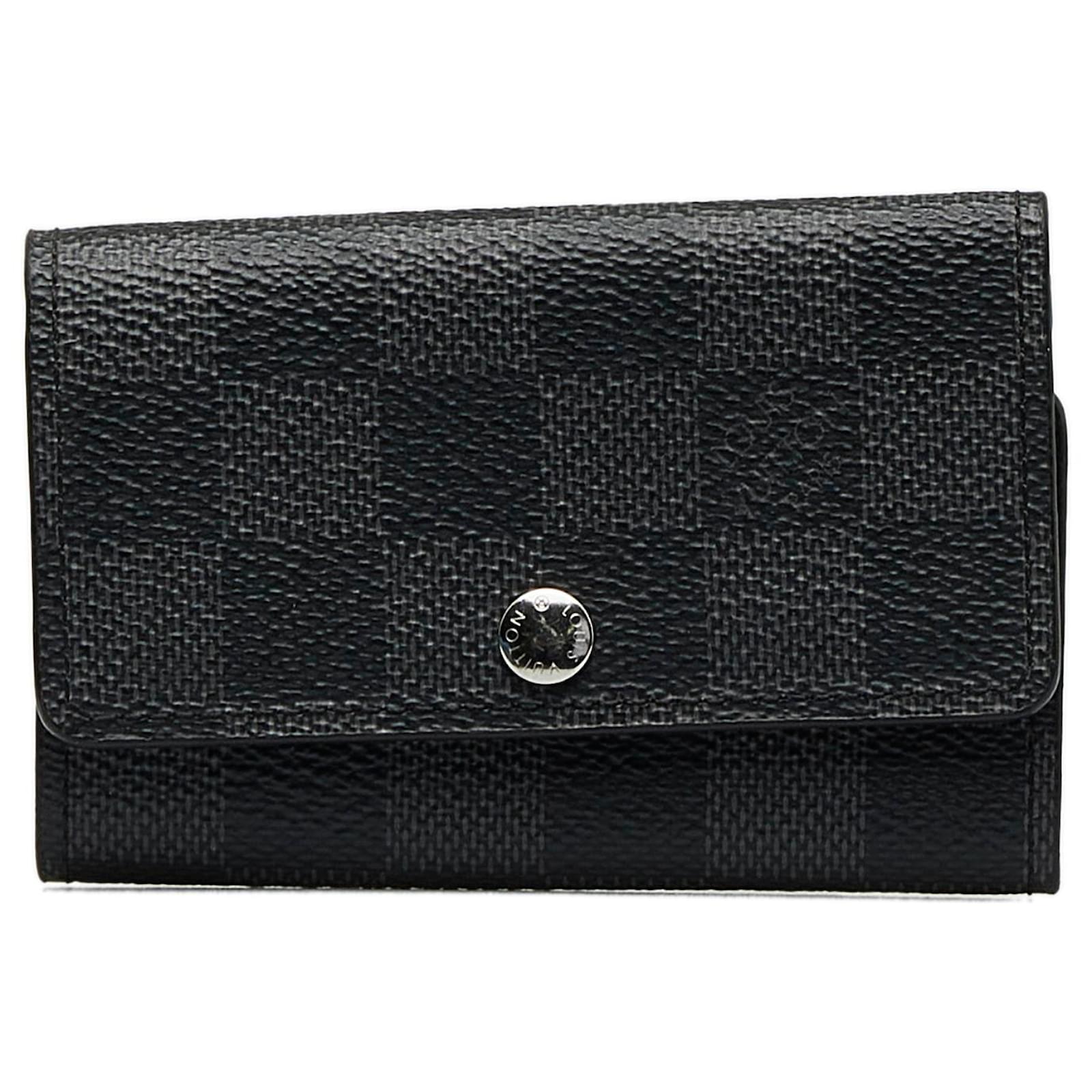 Louis Vuitton Black Damier Graphite 6 key holder Cloth ref.1031069