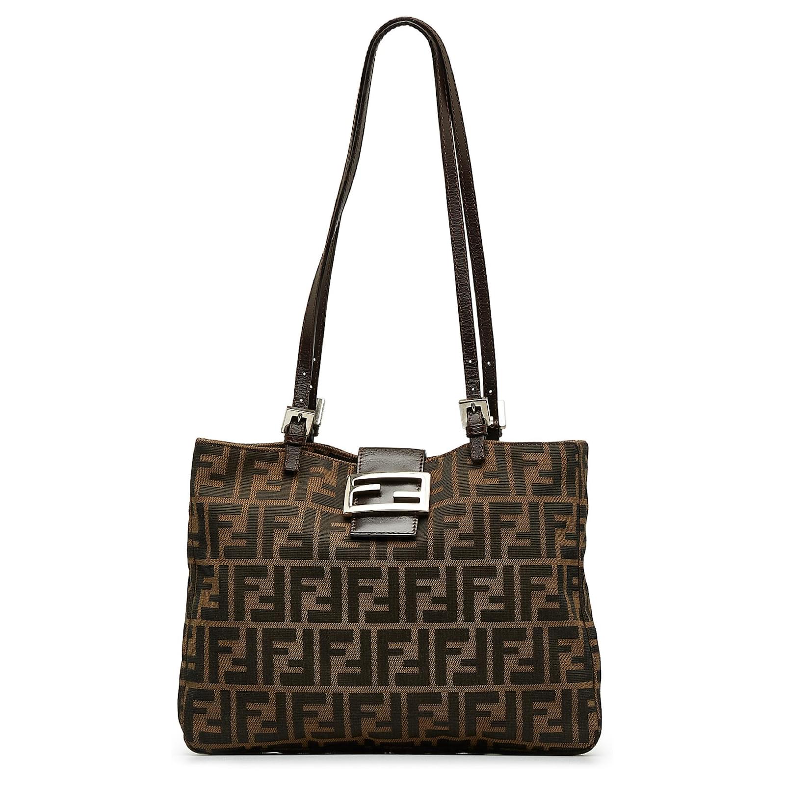 Fendi Brown Zucca Shoulder Bag Cloth Cloth ref.1031091 Joli Closet