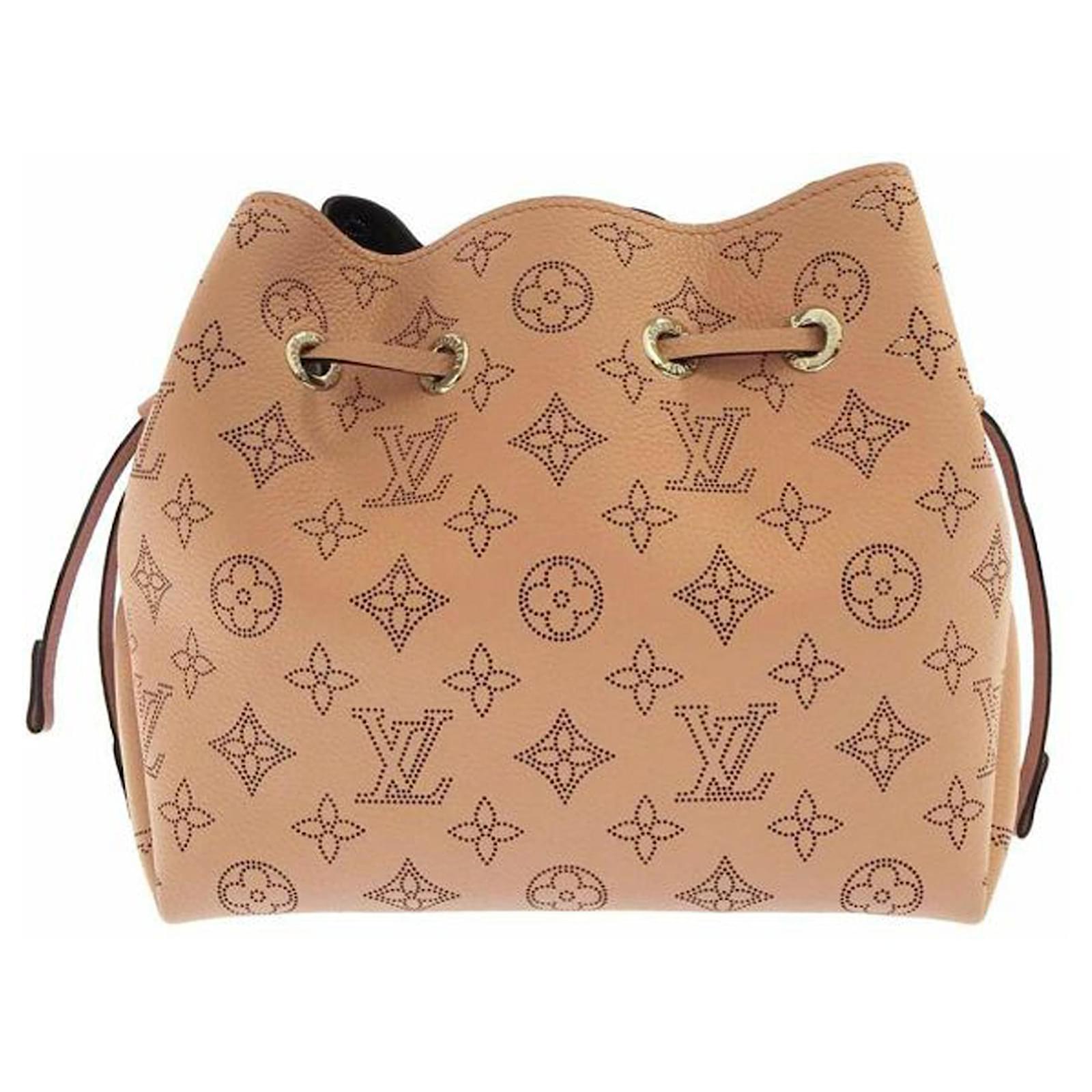 Louis Vuitton Babylone Mahina Calfskin Leather Satchel Bag Pink