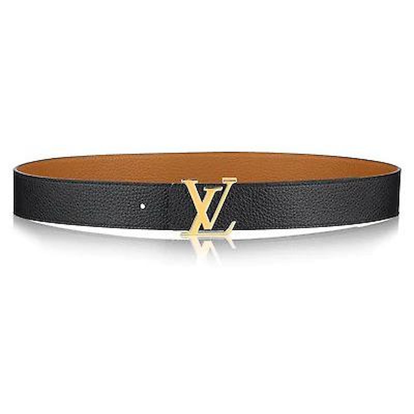 Louis Vuitton Leather Initiales Belt in black calf leather leather