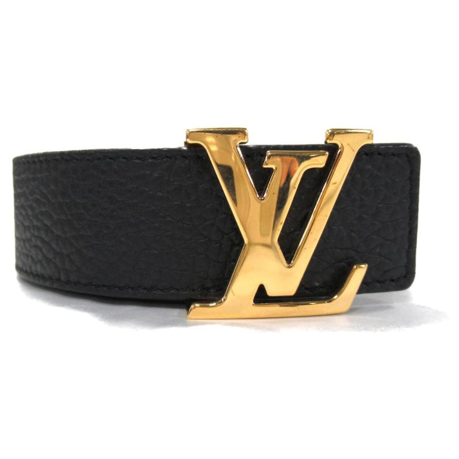 LV Initiales Black Leather Belt 85 / 30