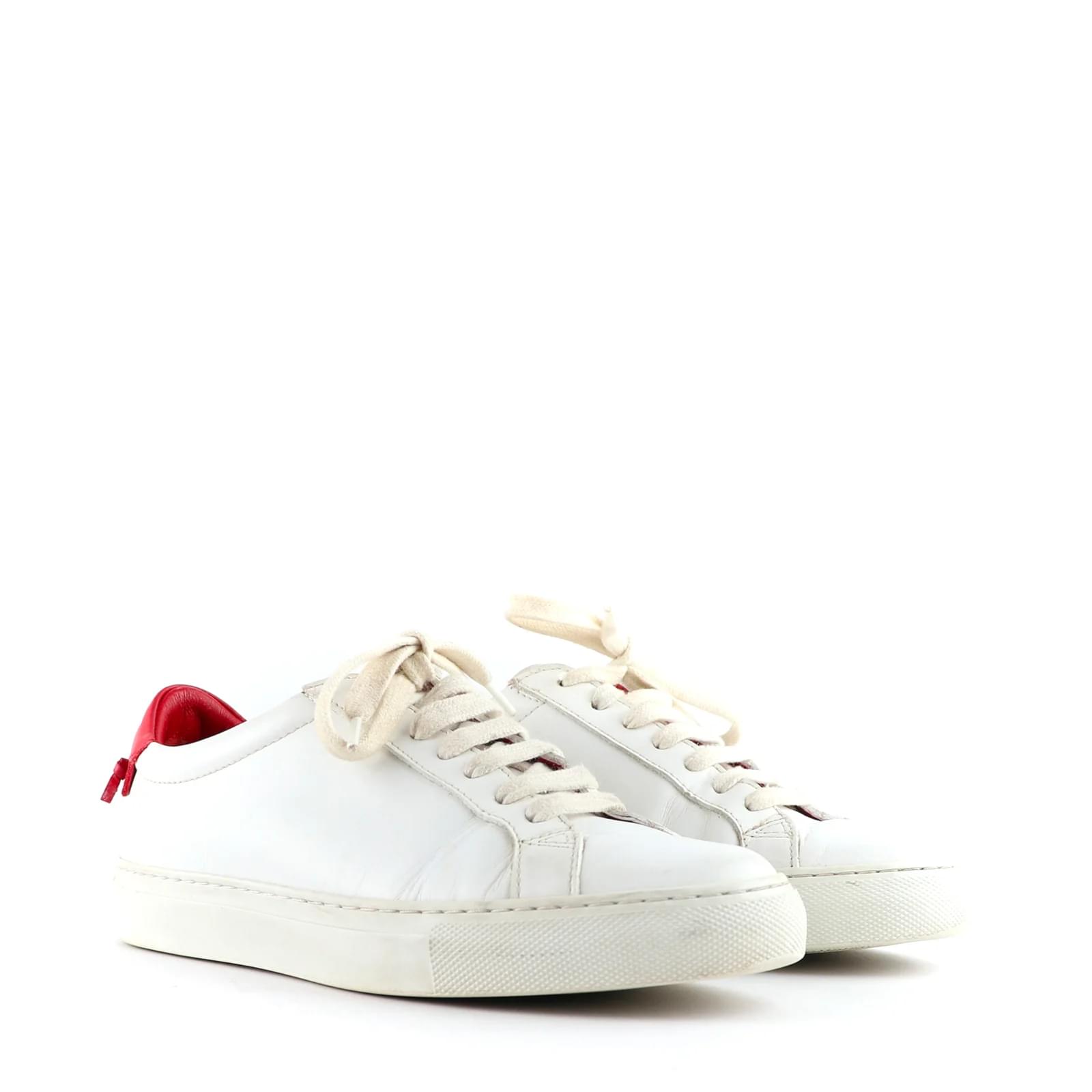 GIVENCHY Tênis Urban Street em couro branco e vermelho (T36) ref