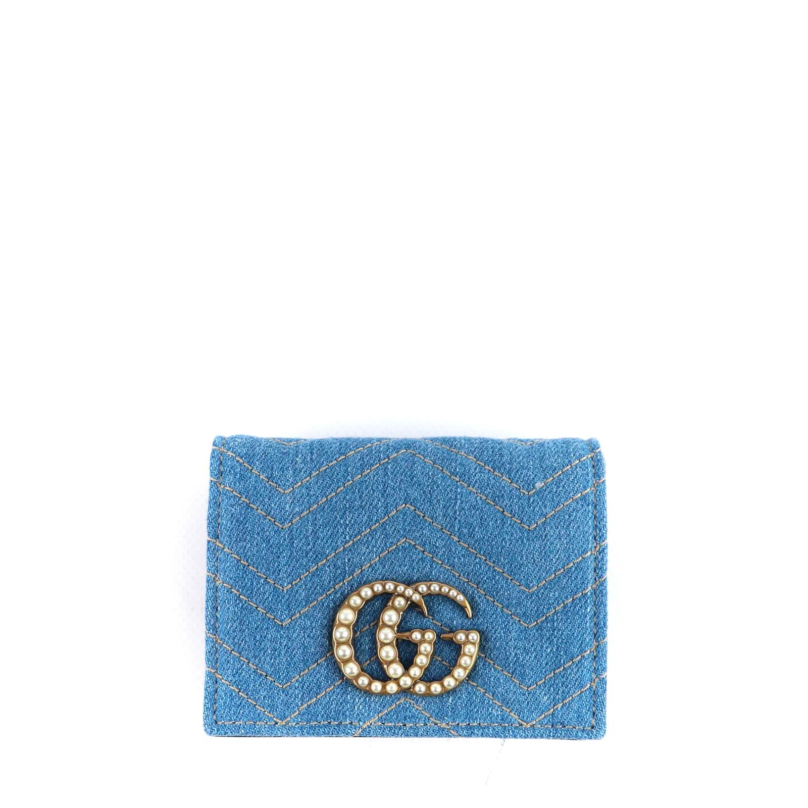 Gucci Marmont Shoulder bag in Blue Denim - Jeans Gucci