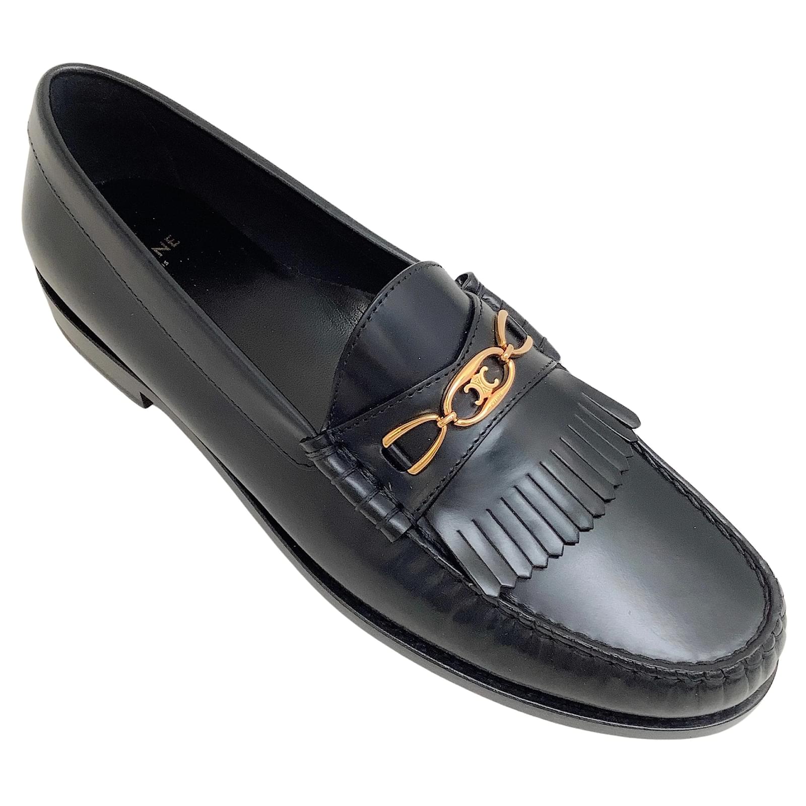 CELINE 26S MAILLON TRIOMPHE LOAFER IN BLACK SOFT CALFSKIN