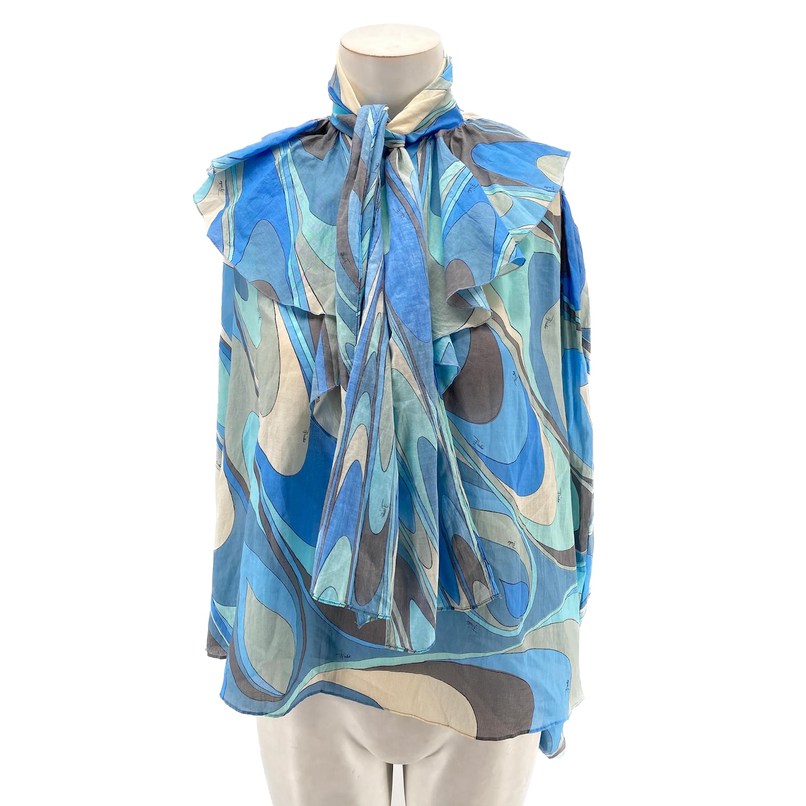 EMILIO PUCCI Tops T.fr 34 cotton Blue ref.1032136 - Joli Closet