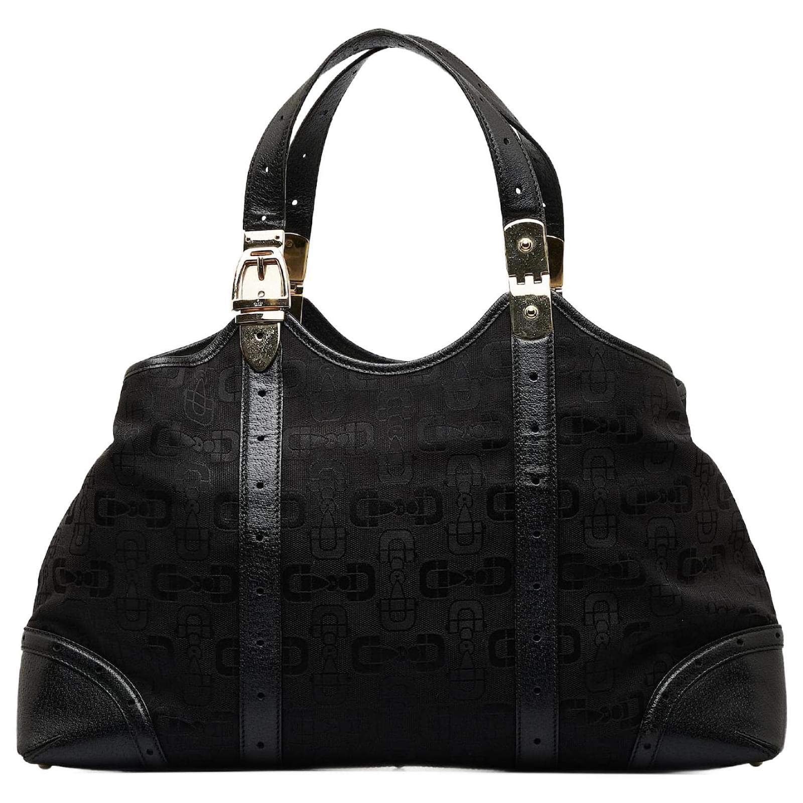 Women's GUCCI Purple Leather Horsebit Logo Embossed Tote Bag