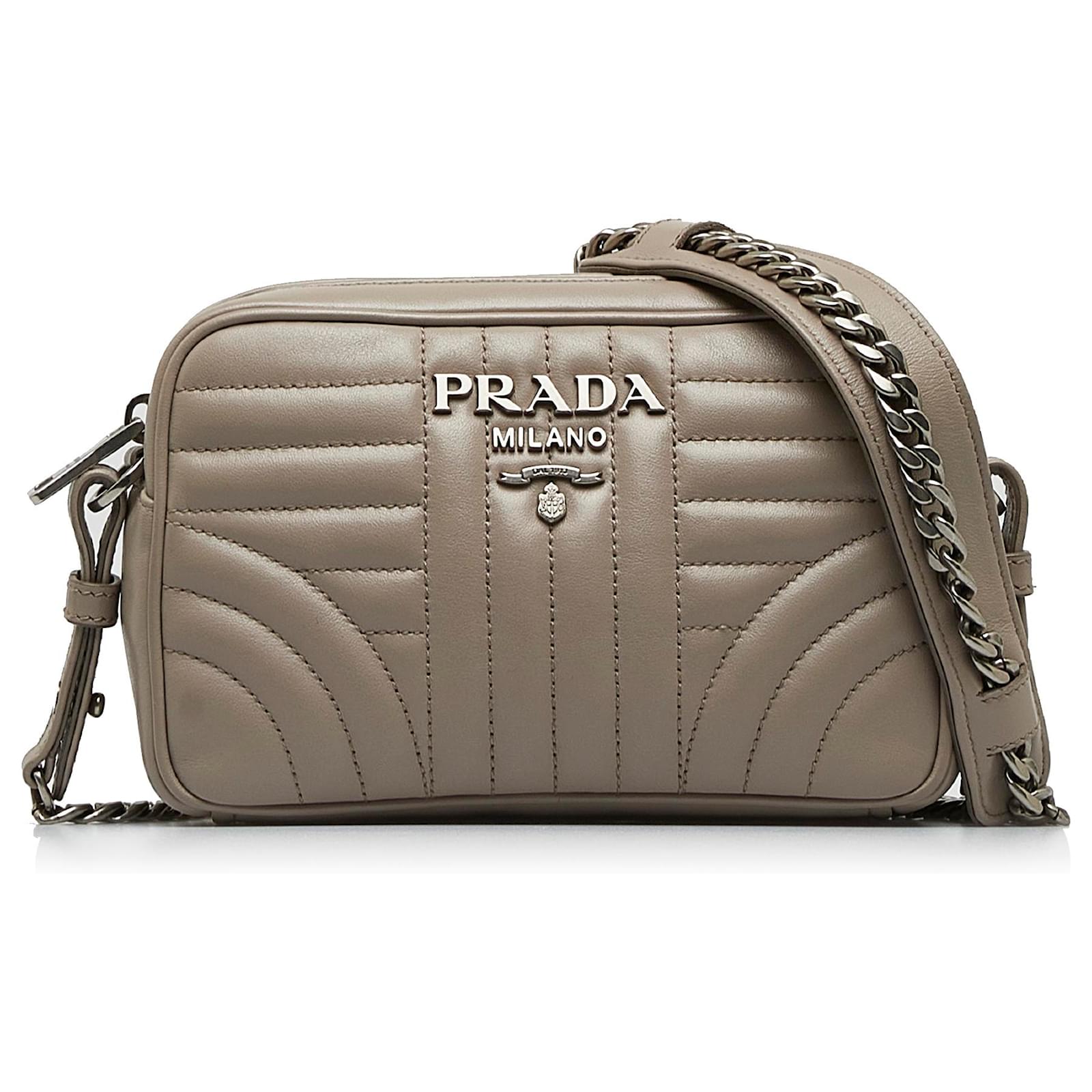 Prada Brown Soft Calf Diagramme Crossbody Bag Leather Pony-style ...