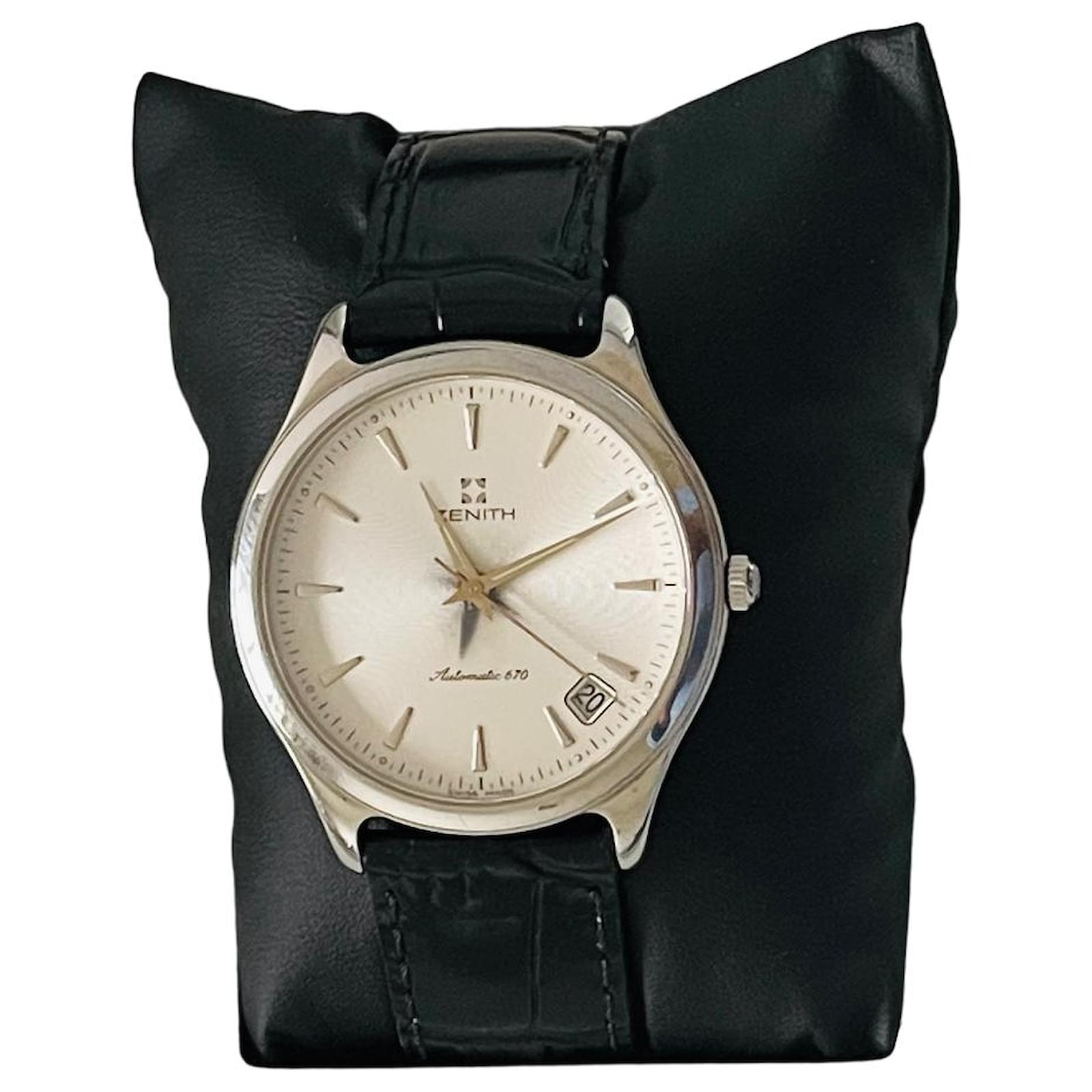 Zénith Elite Caliber 670 Black Silvery Leather Steel