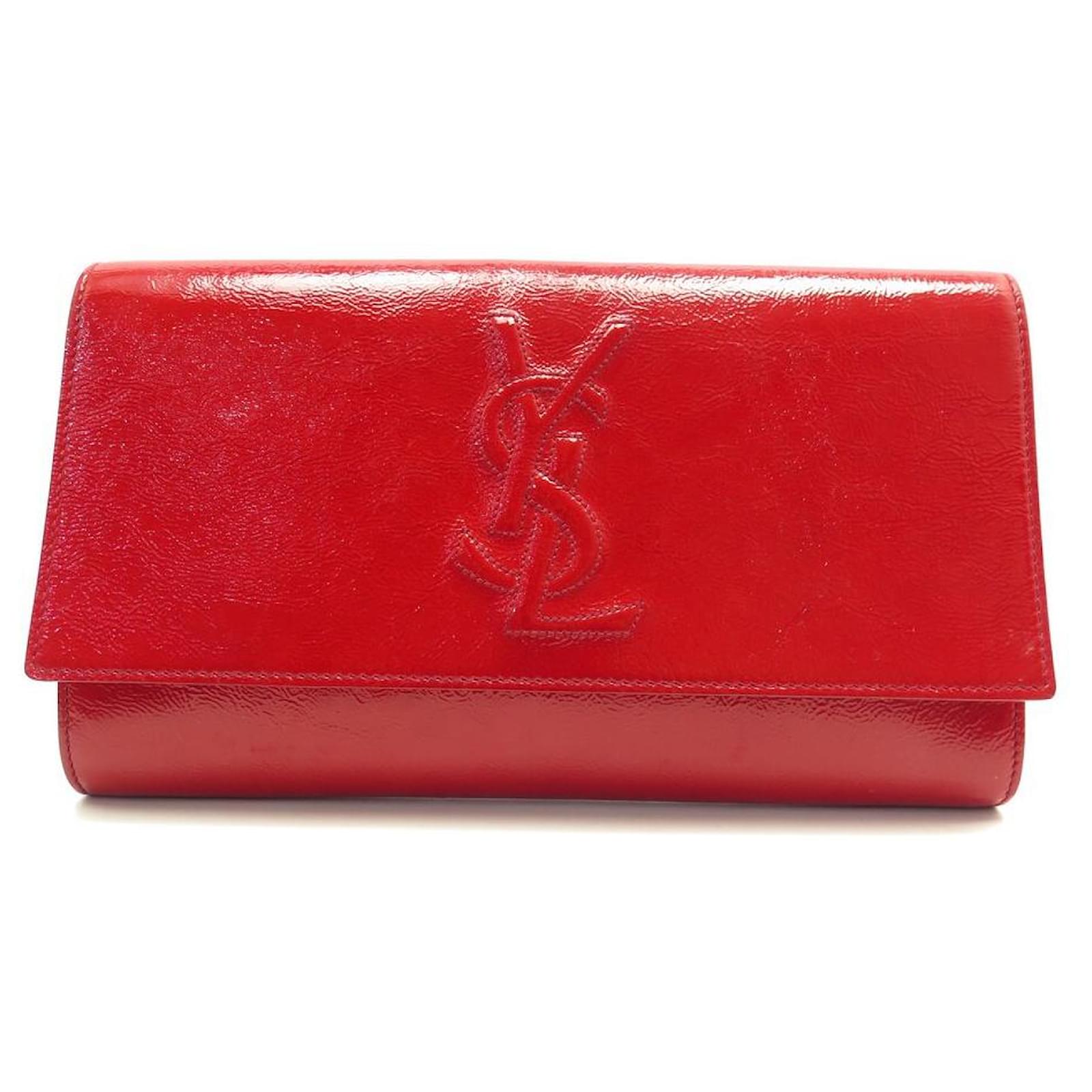 Belle de jour patent leather clutch bag Yves Saint Laurent Black