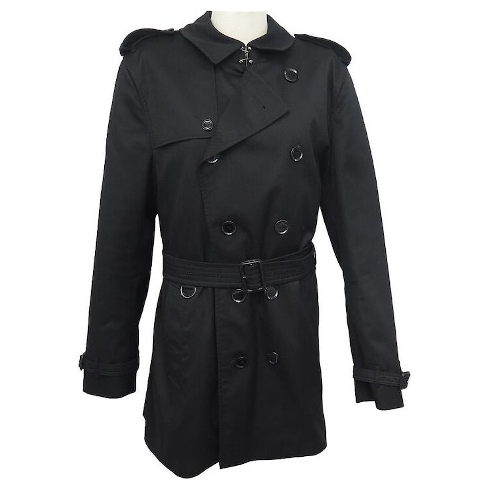 NUEVA TRENCH BRITTON IMPERMEABLE DE BURBERRY 54 ABRIGO L NEGRO ABRIGO CINTURON Poliester ref.1033151 Joli Closet