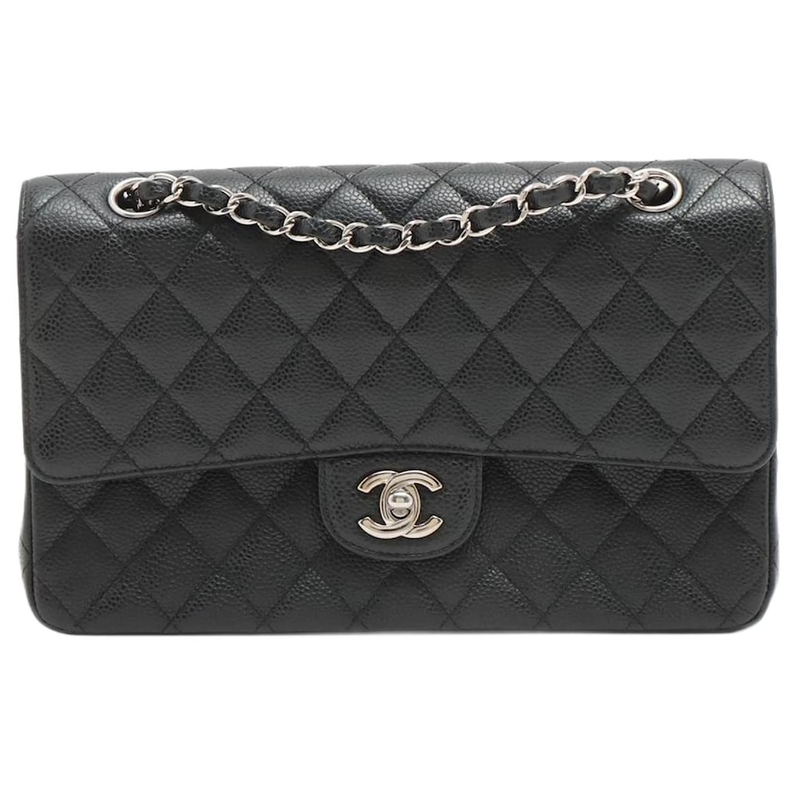 Chanel Black Quilted Caviar Medium Classic Double Flap Gold Hardware,  2004-2005 Available For Immediate Sale At Sotheby's