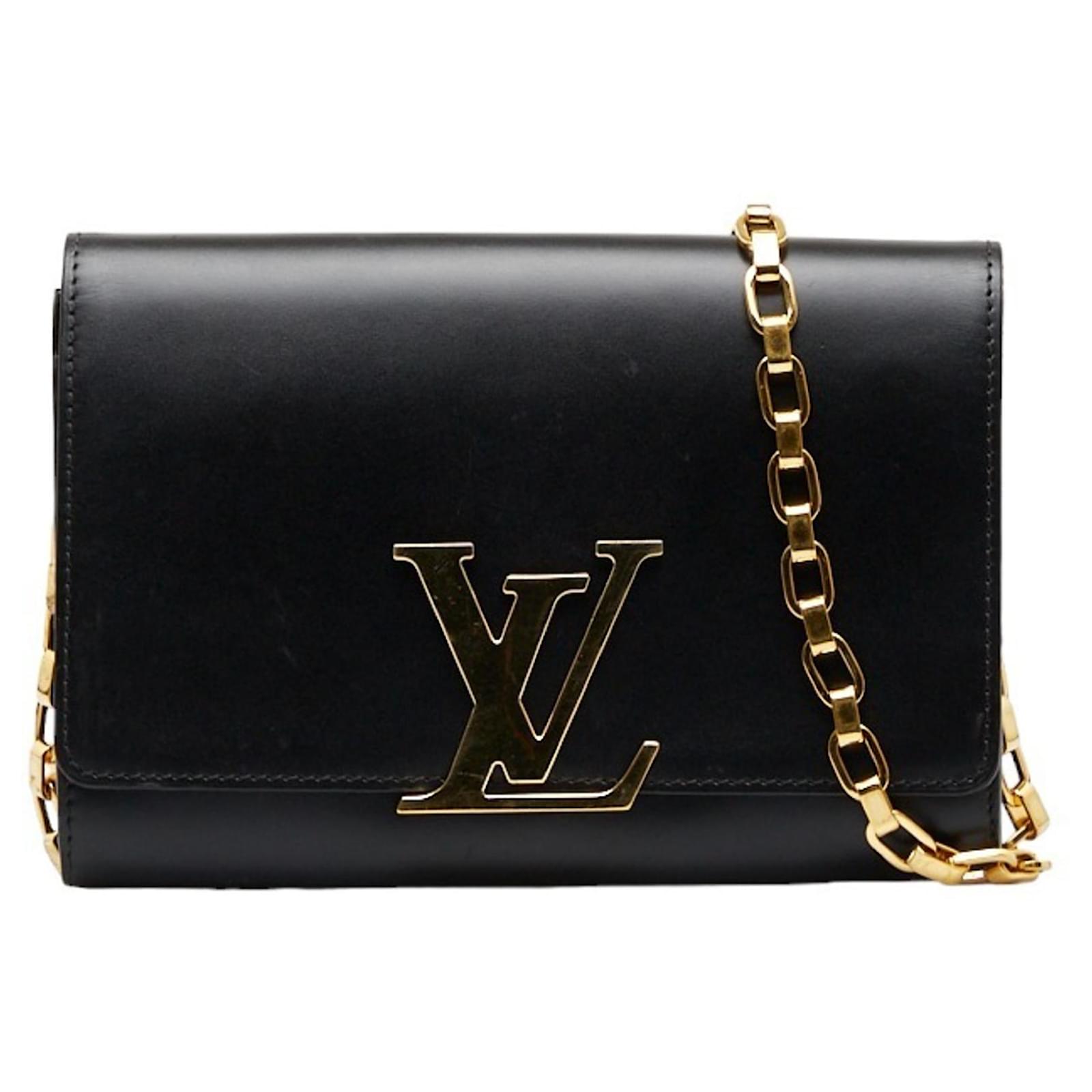 Louis Vuitton Chain Louise GM Noir Leather Shoulder Bag