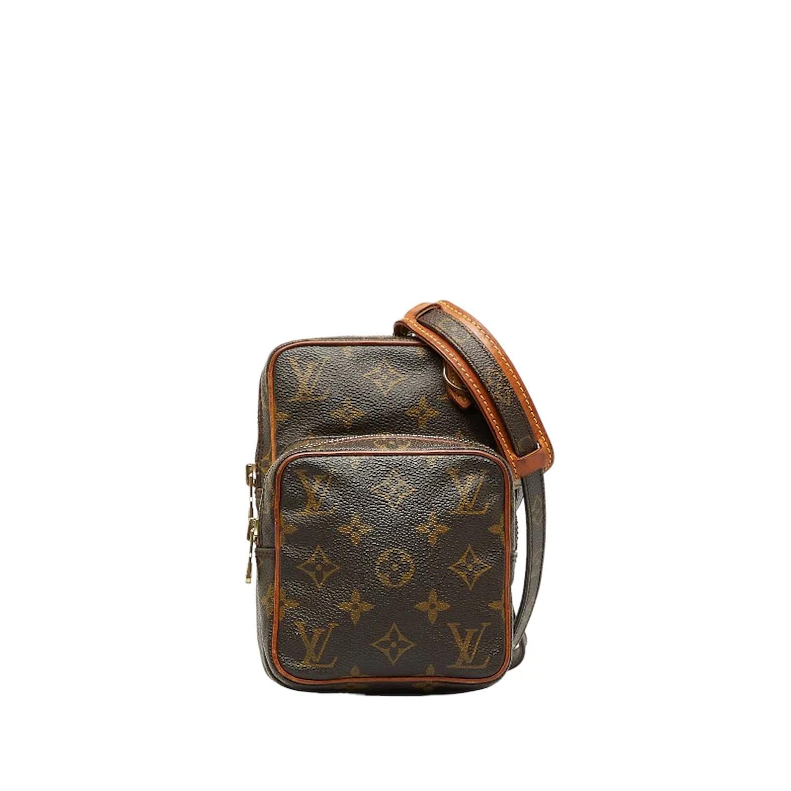 Louis Vuitton Monogram Mini  Crossbody Bag Brown Leather ref