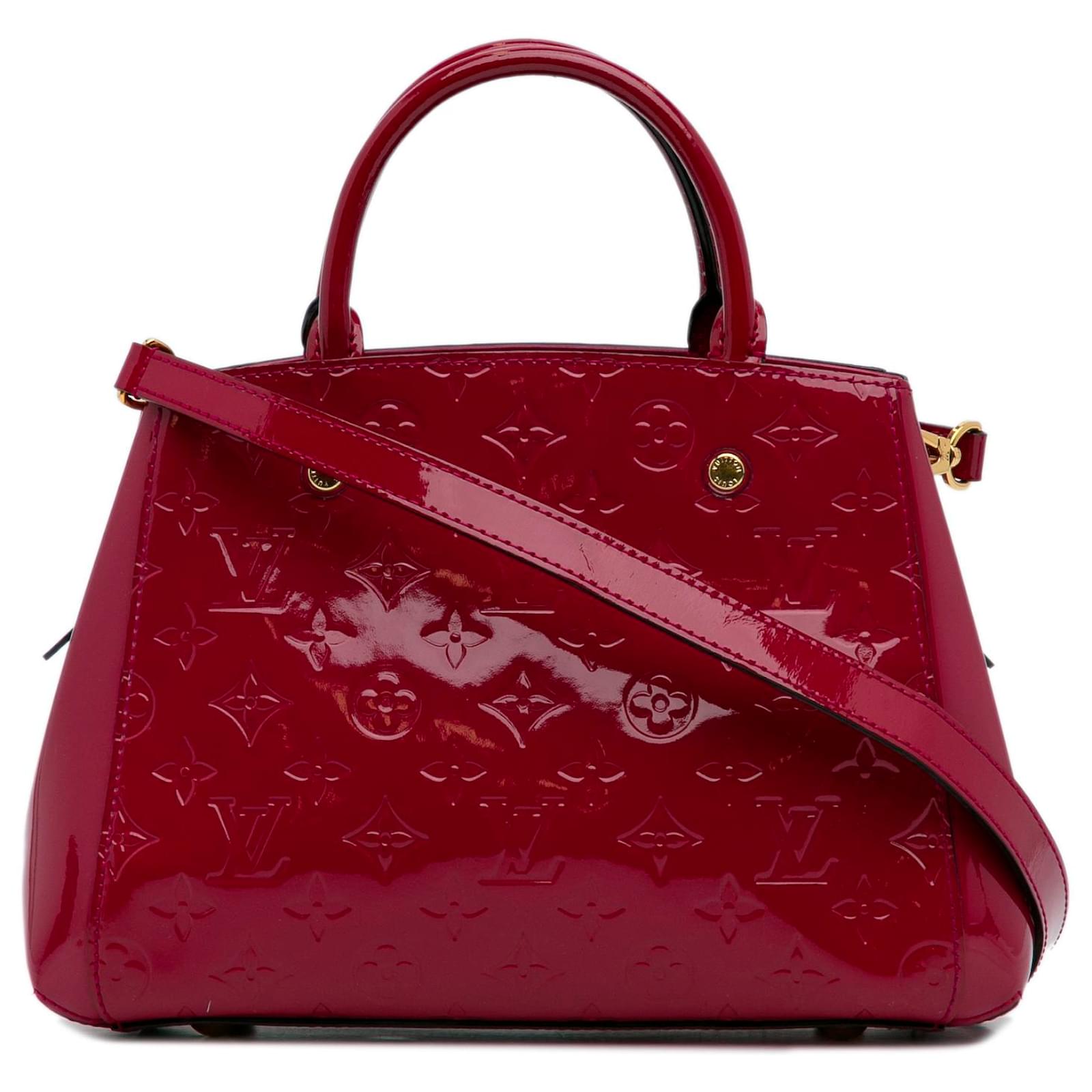 Louis Vuitton Red Monogram Vernis Montaigne BB Leather Patent leather  ref.1034178 - Joli Closet