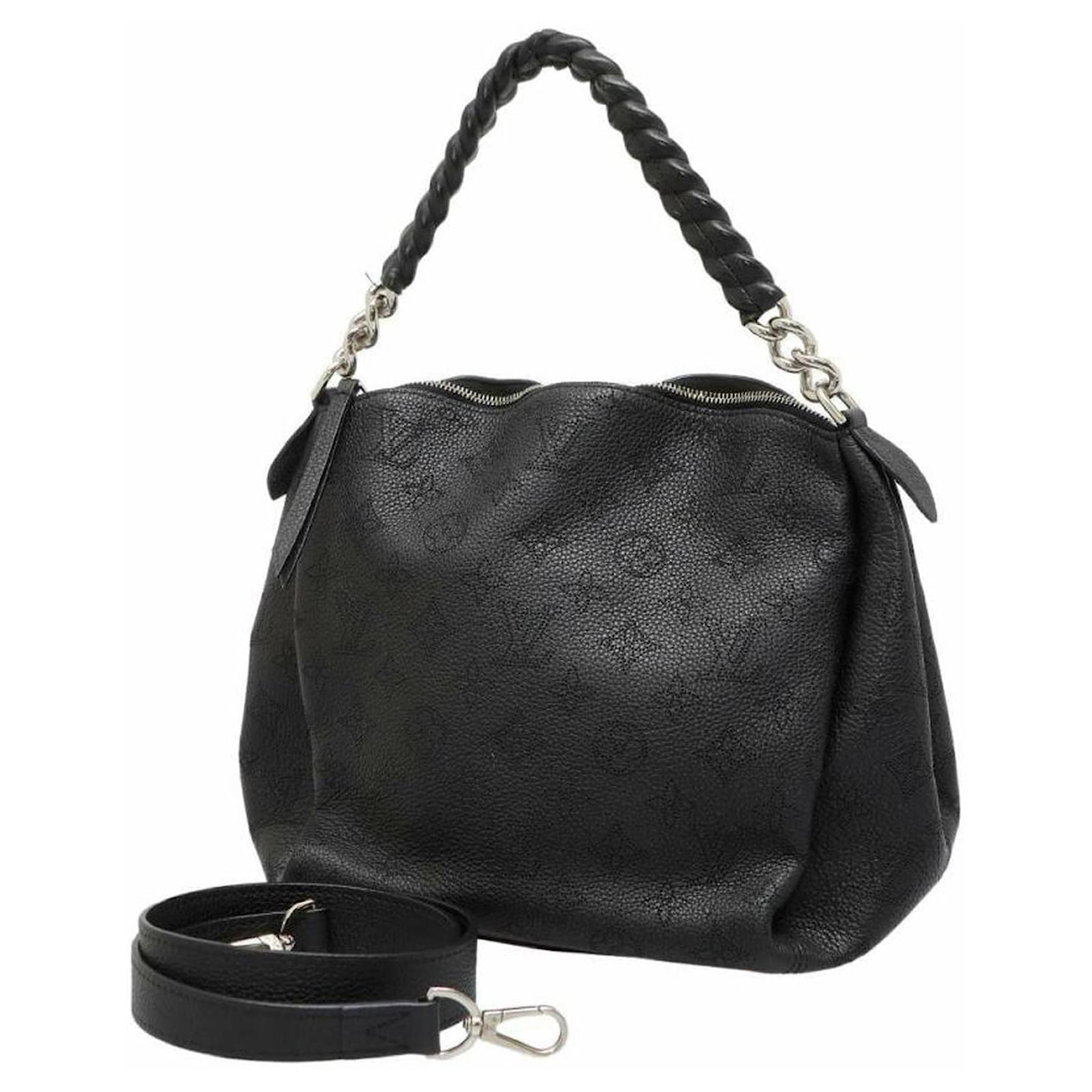Louis Vuitton Tote Babylone Chain Monogram Mahina BB Noir Black in Leather  with Silver-tone - US