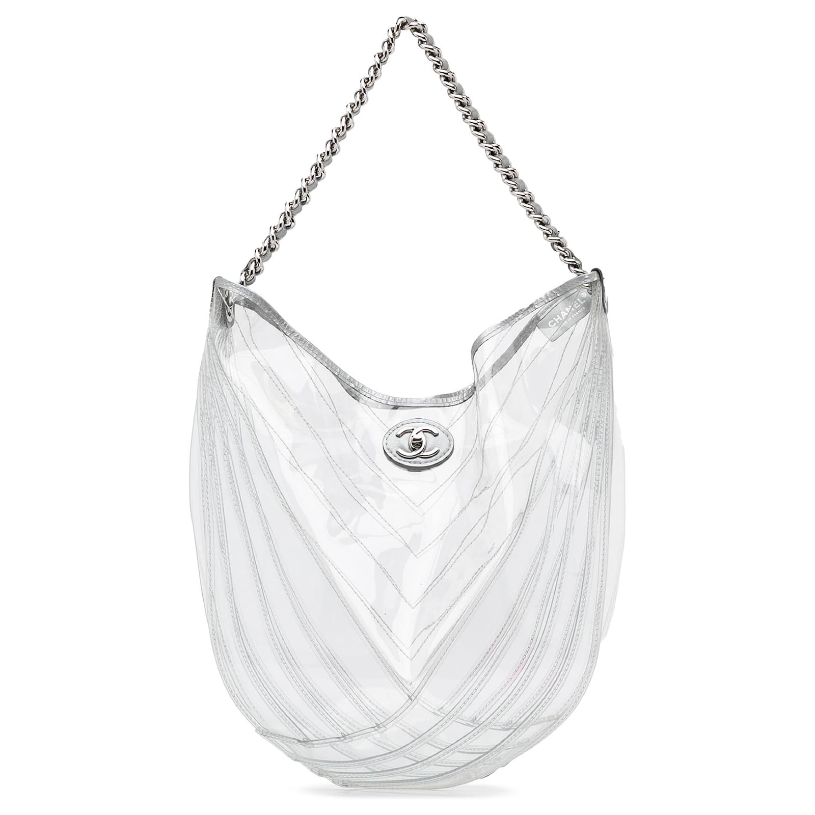 Chanel White PVC Droplet Hobo Plastic ref.1034200 - Joli Closet