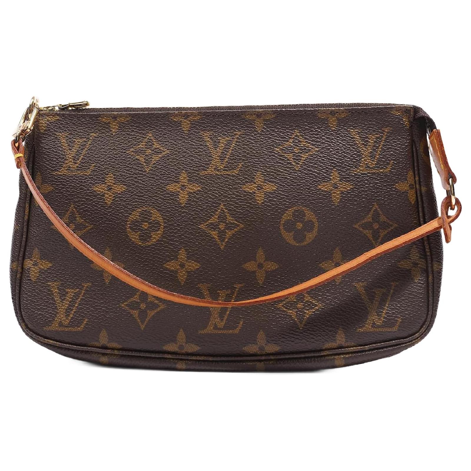 Pochette accessoire cloth handbag Louis Vuitton Brown in Cloth