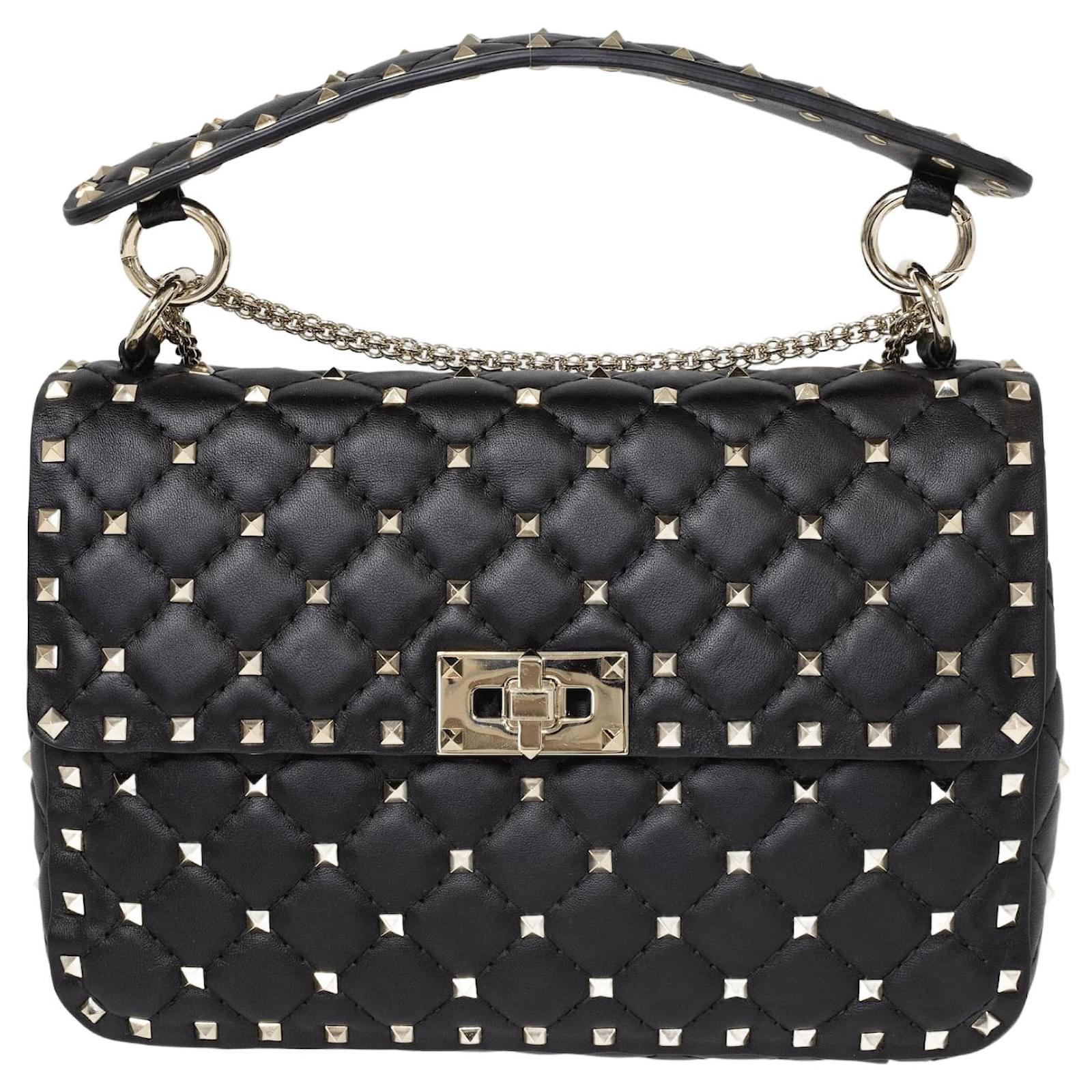 Valentino Rockstud Medium Shoulder Bag Black