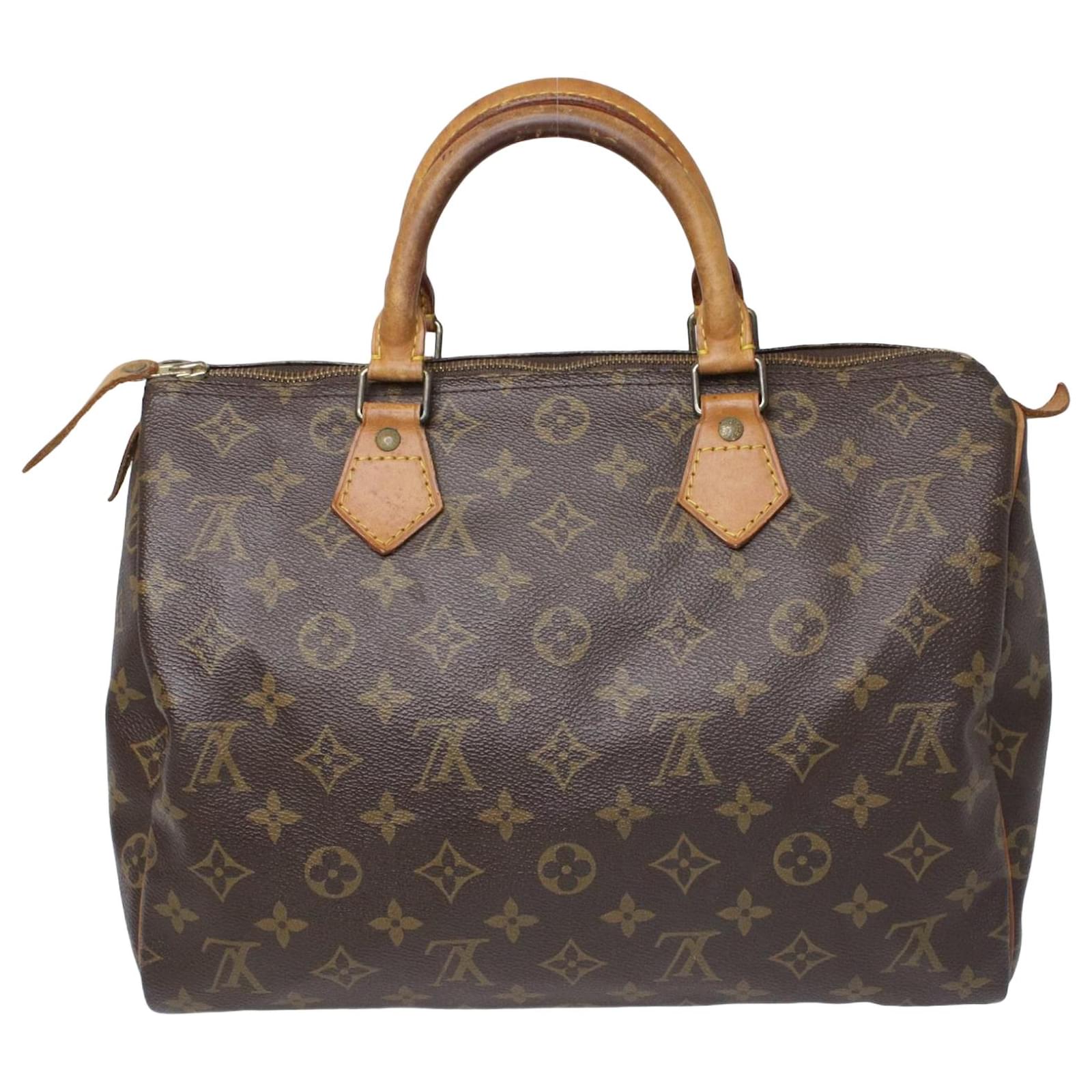 Louis Vuitton Brown Monogram Speedy 30 Top Handle Bag Leather ref.1035106 -  Joli Closet