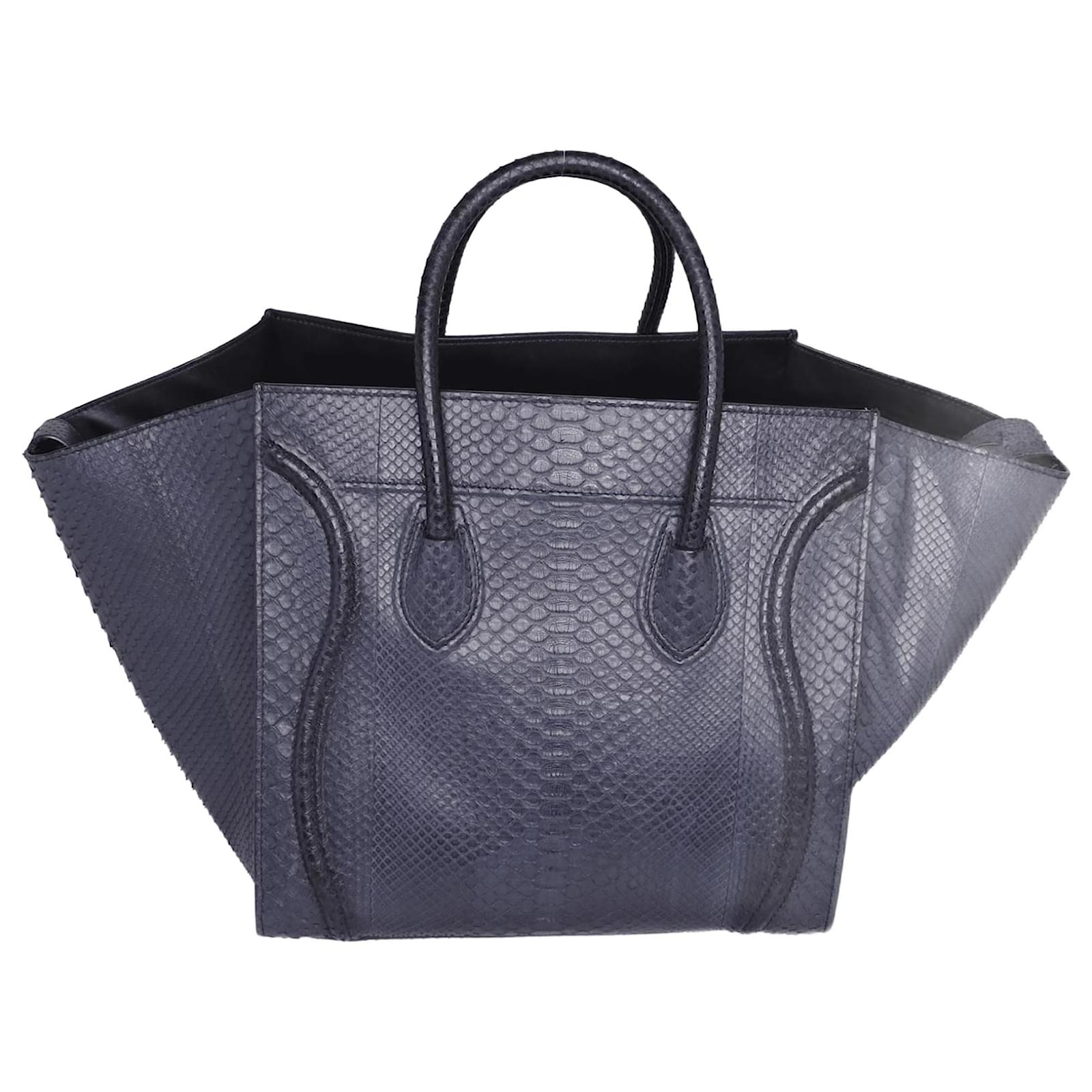 Celine Luggage Phantom Medium Leather Tote Bag Black