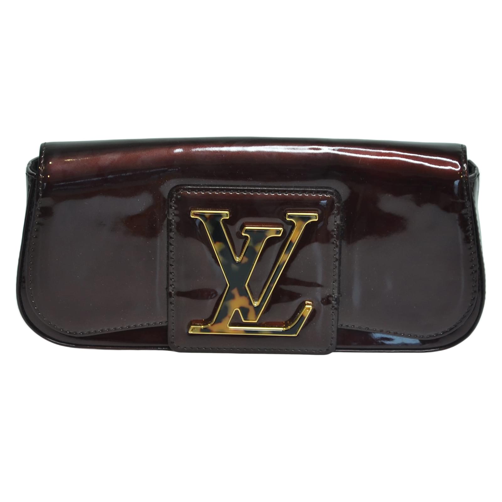 Authentic LOUIS VUITTON Vernis Sobe Clutch Bordeaux LV Bag.