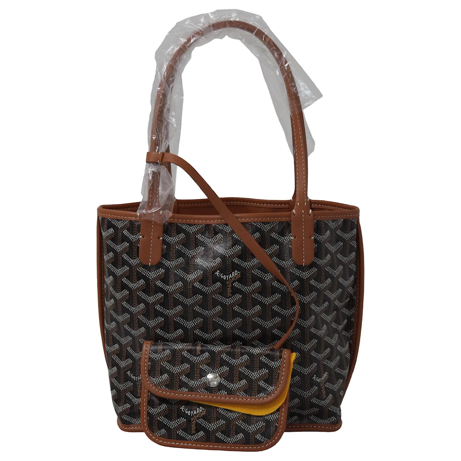 Tan/Black Chevroches & Goyardine Anjou Mini Bag Leather ref.1035241 - Joli  Closet