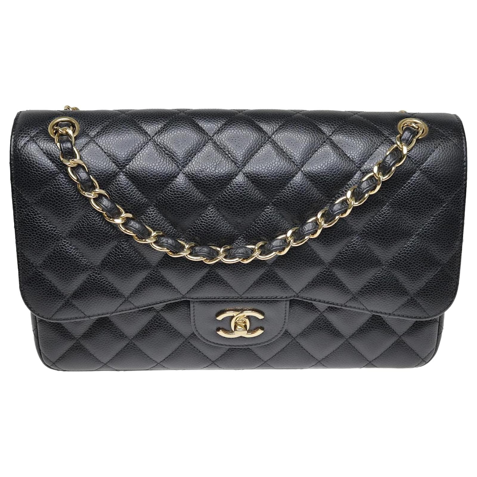 Chanel Black Caviar Jumbo lined Flap Classic Bag Leather ref.1035514 - Joli  Closet