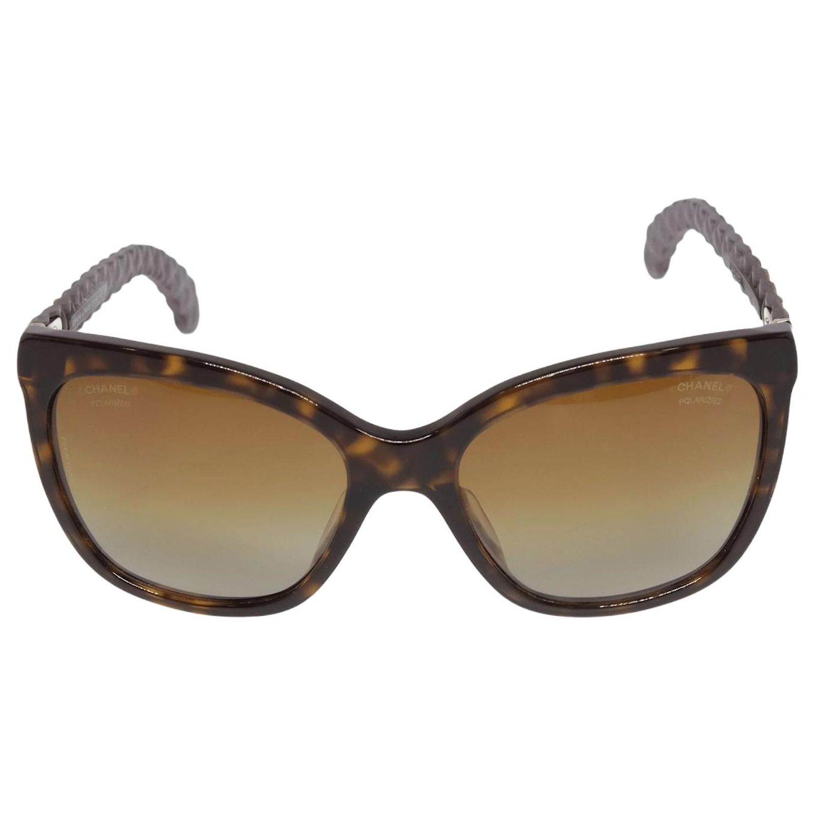 Chanel Brown Polarized Sunglasses (Model 5288-Q) Chanel Acetate Quilted Polarized Butterfly CC Sunglasses  main image 4