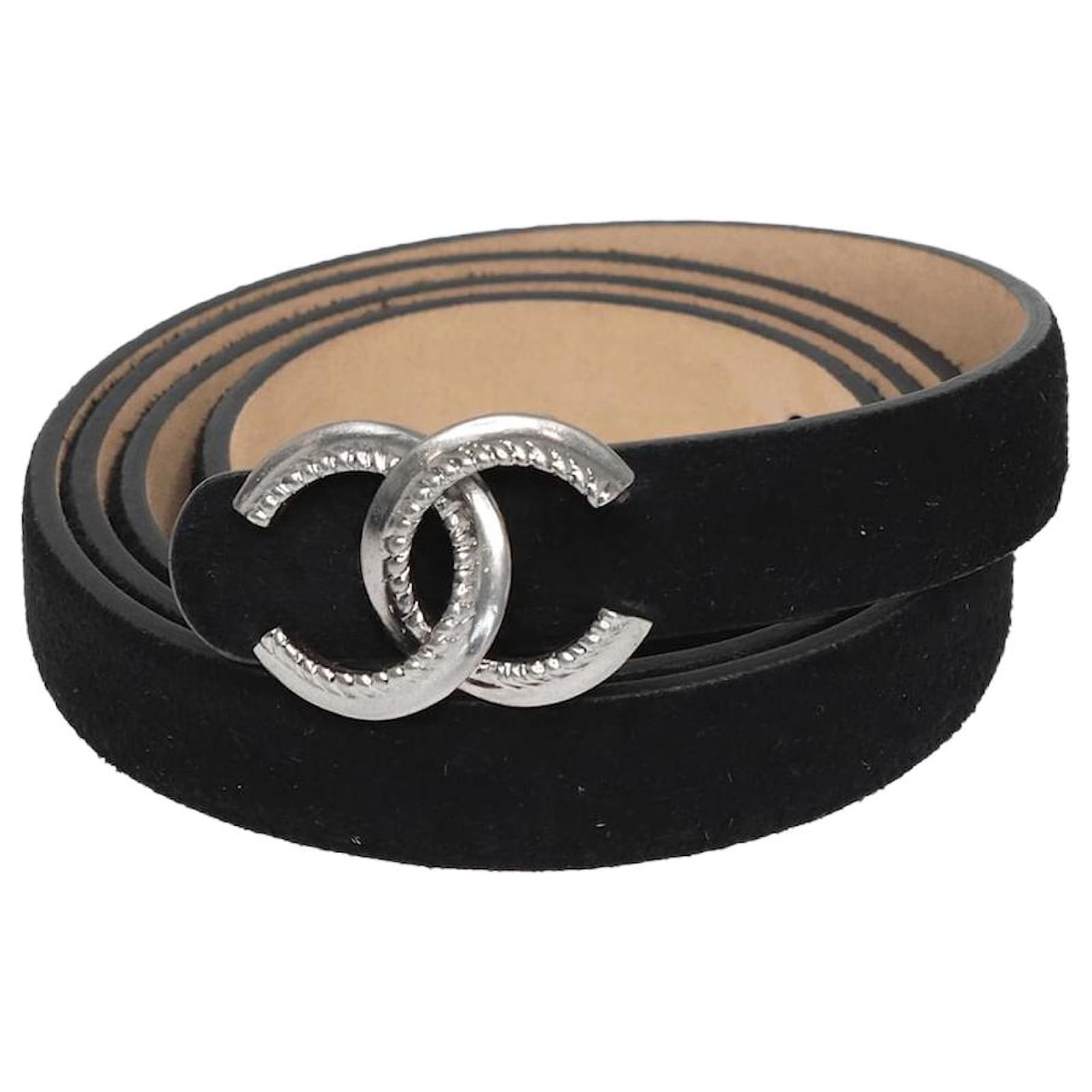 Chanel Black Leather CC Buckle Belt 75CM Chanel