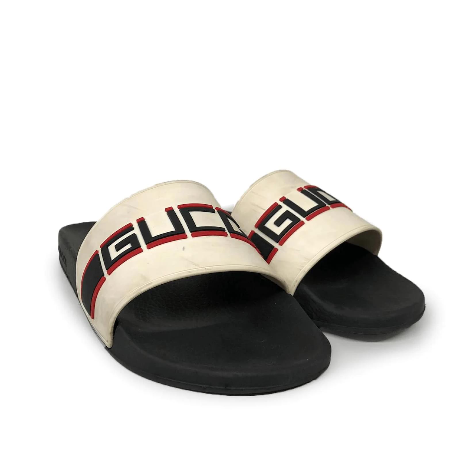 Gucci Stripe Rubber Slide Sandal in White for Men