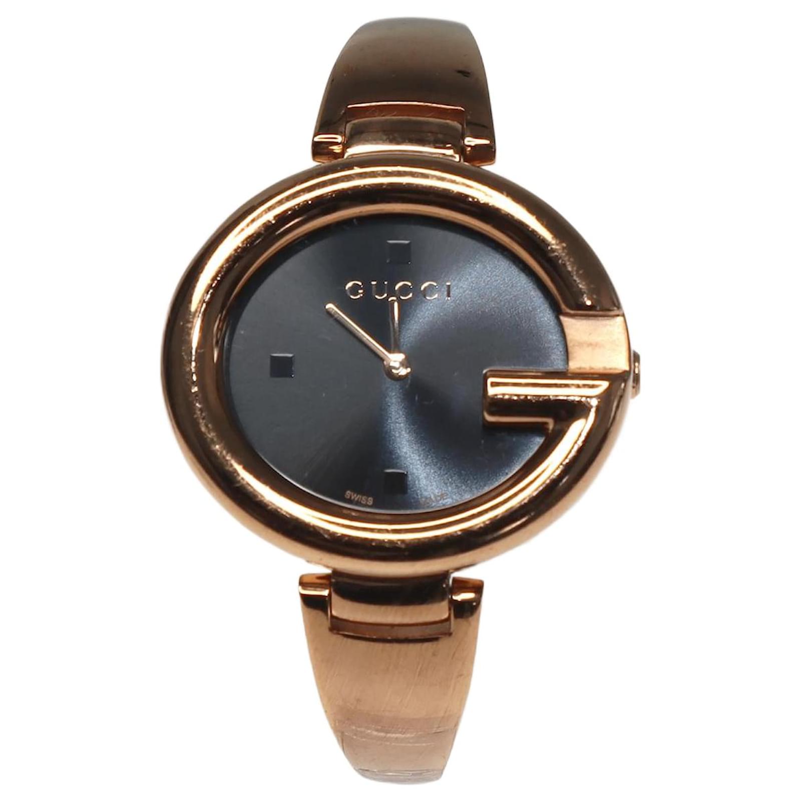 Black Rose Gold Tone Stainless Steel Guccissima Watch Ref1036145 Joli Closet 5576