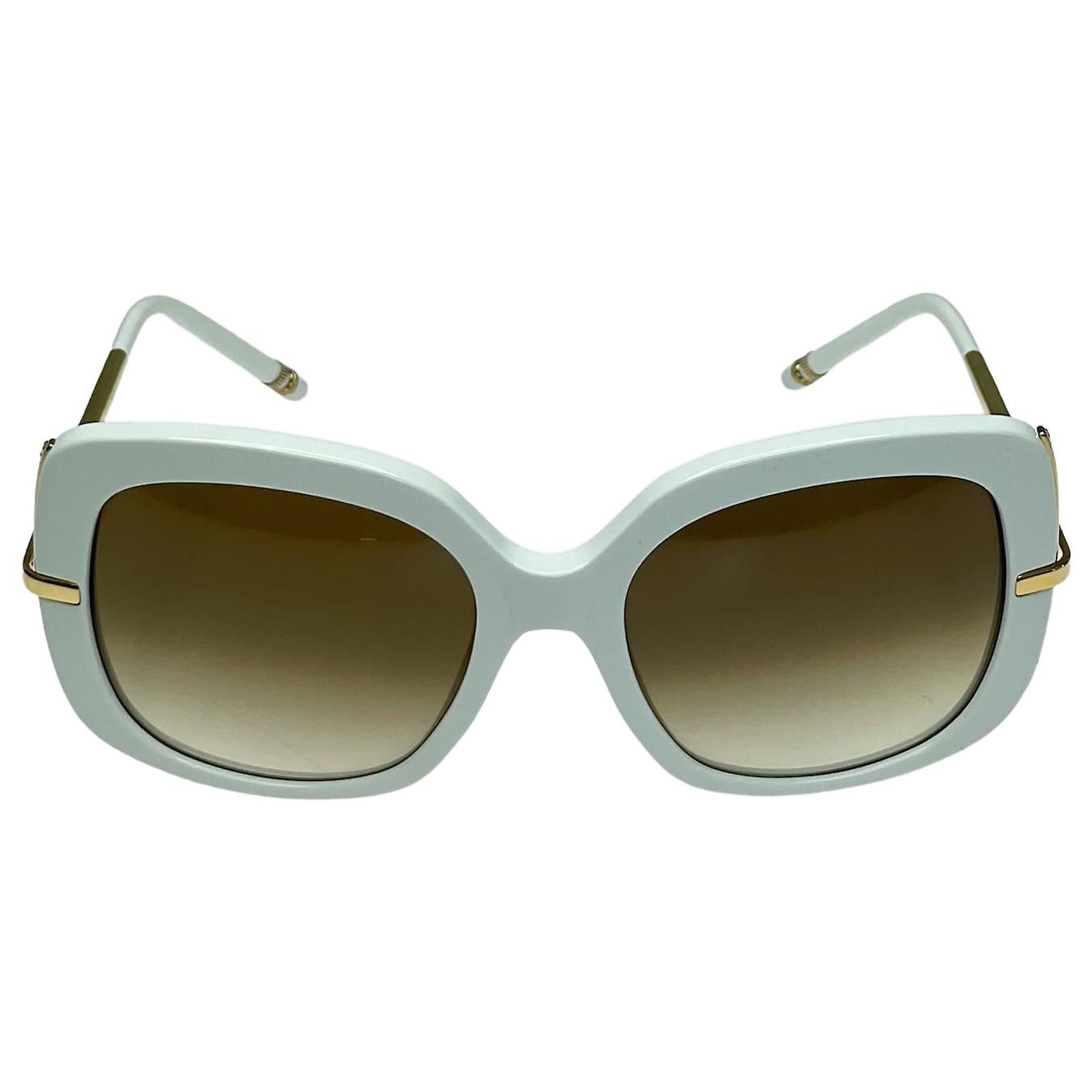 Boucheron White Frame Sunglasses $1020 BOUCHERON BC 0028S 003 Silver/Blue Gradient Authentic  main image 3