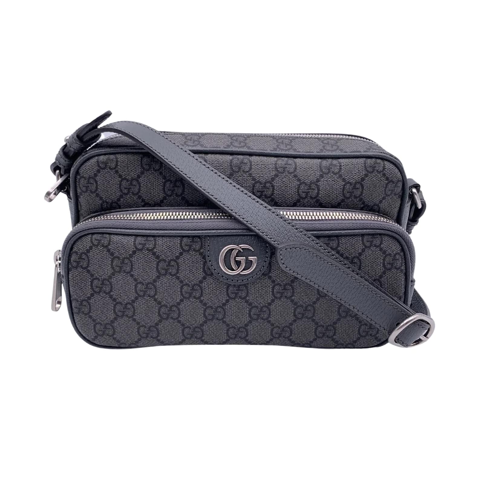 Gucci Messenger GG Supreme Small Black/Grey in Canvas with