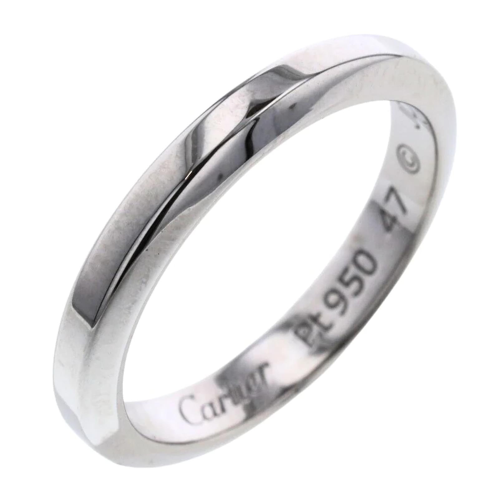 Cartier Declaration Platinum Ring Silvery Metal ref.1036275 Joli