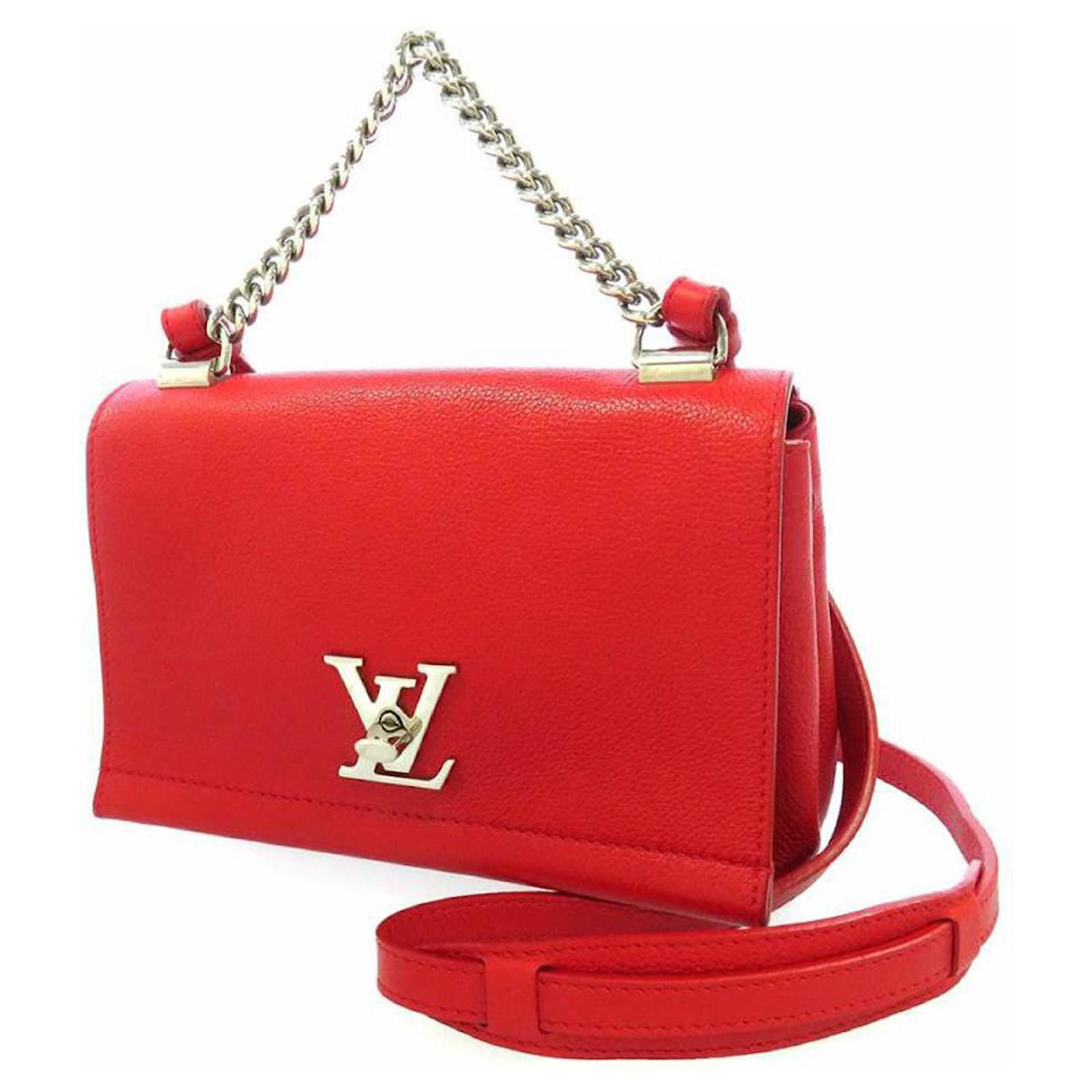 Twist Louis Vuitton Red Leather Lockme II BB cross-body bag ref