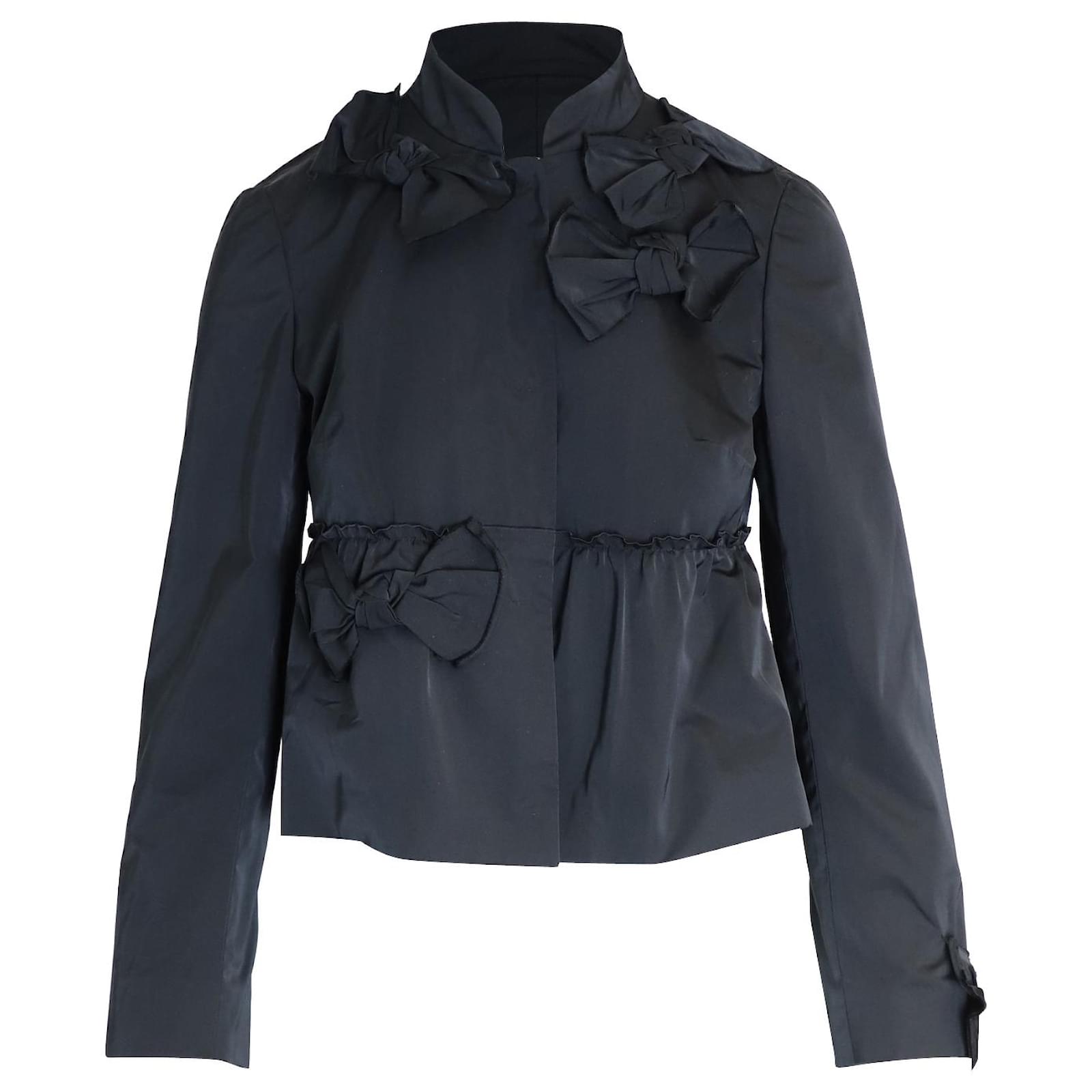 Red Valentino Taffeta Bow Detail Jacket in Black Silk ref.1036741