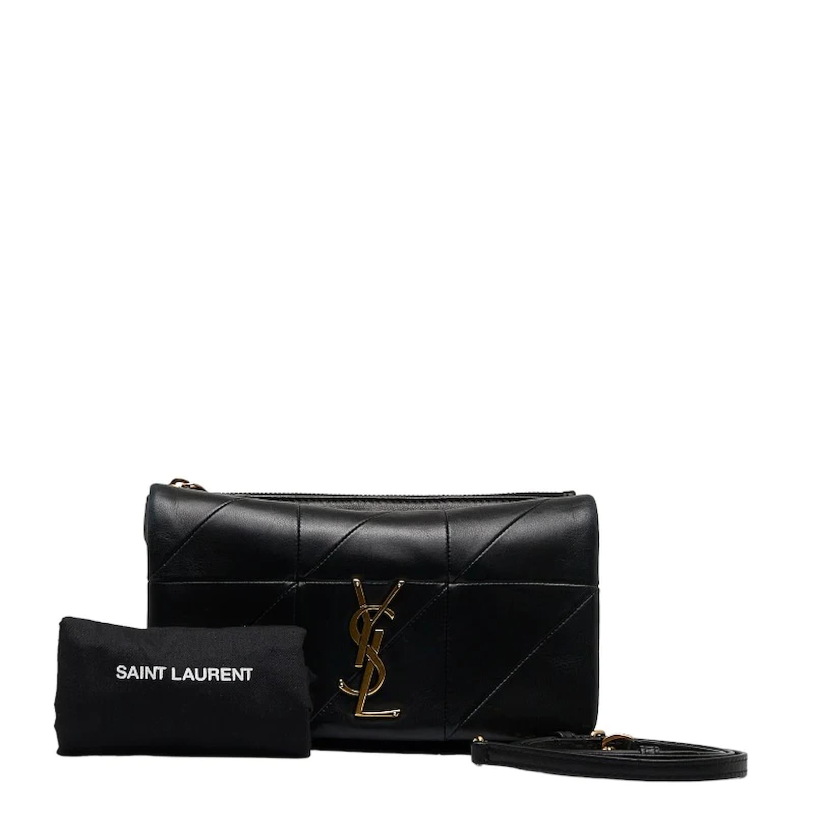 Yves Saint Laurent YSL Black Baby Cabas Satchel Leather Pony-style