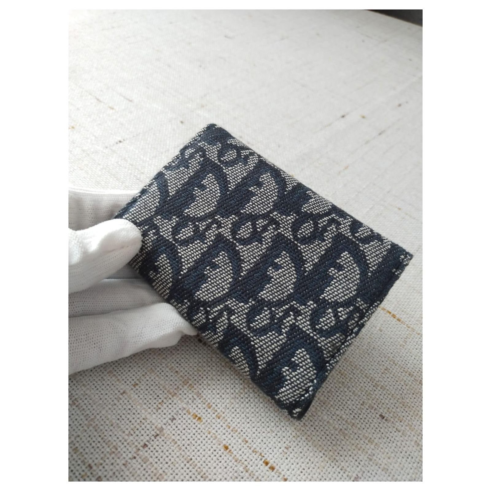 VINTAGE DIOR KEY WALLET Christian Dior Key Holder Oblique Jacquard Wallet - Blue  main image 3