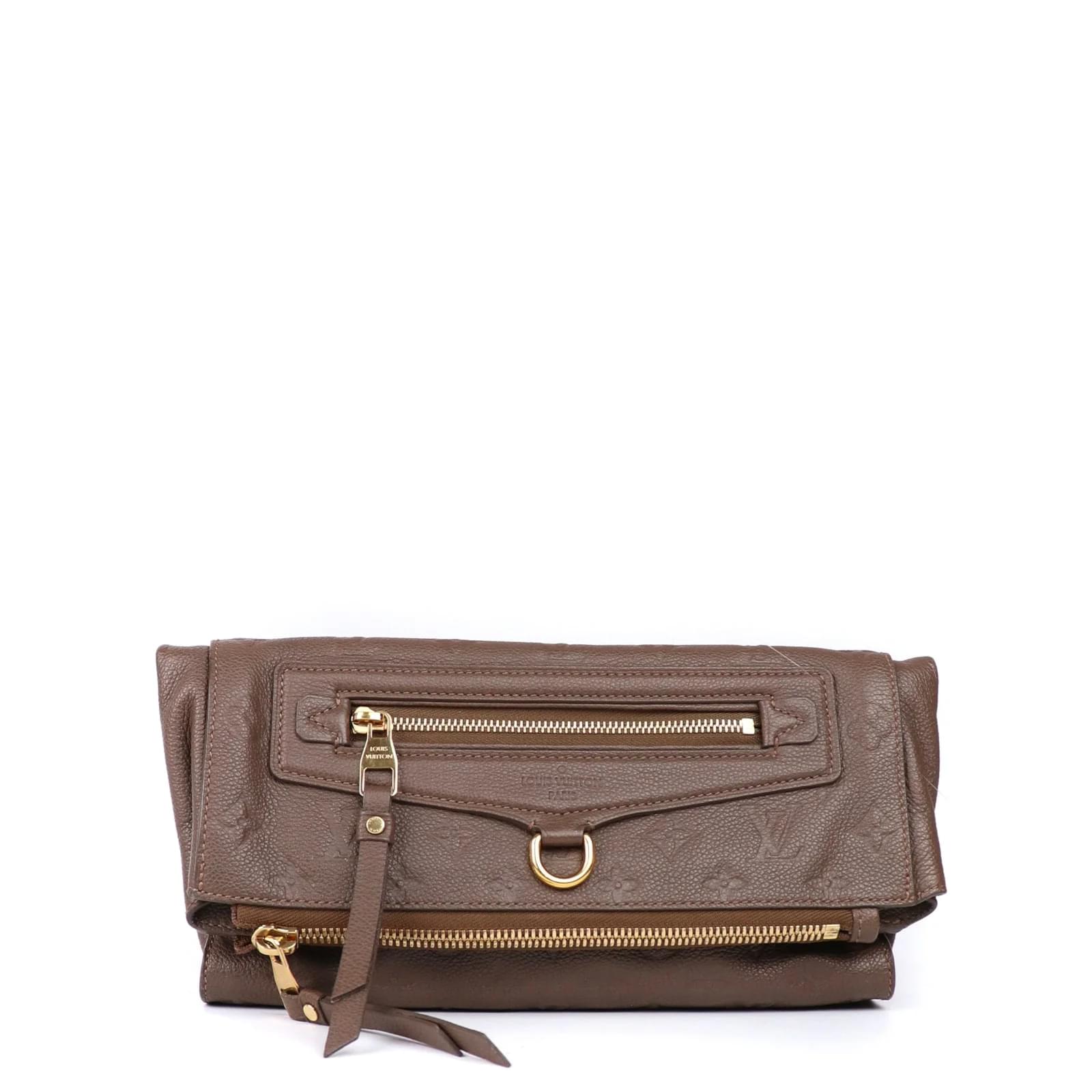 LOUIS VUITTON Clutch bags Petillante Brown Leather ref.1037540
