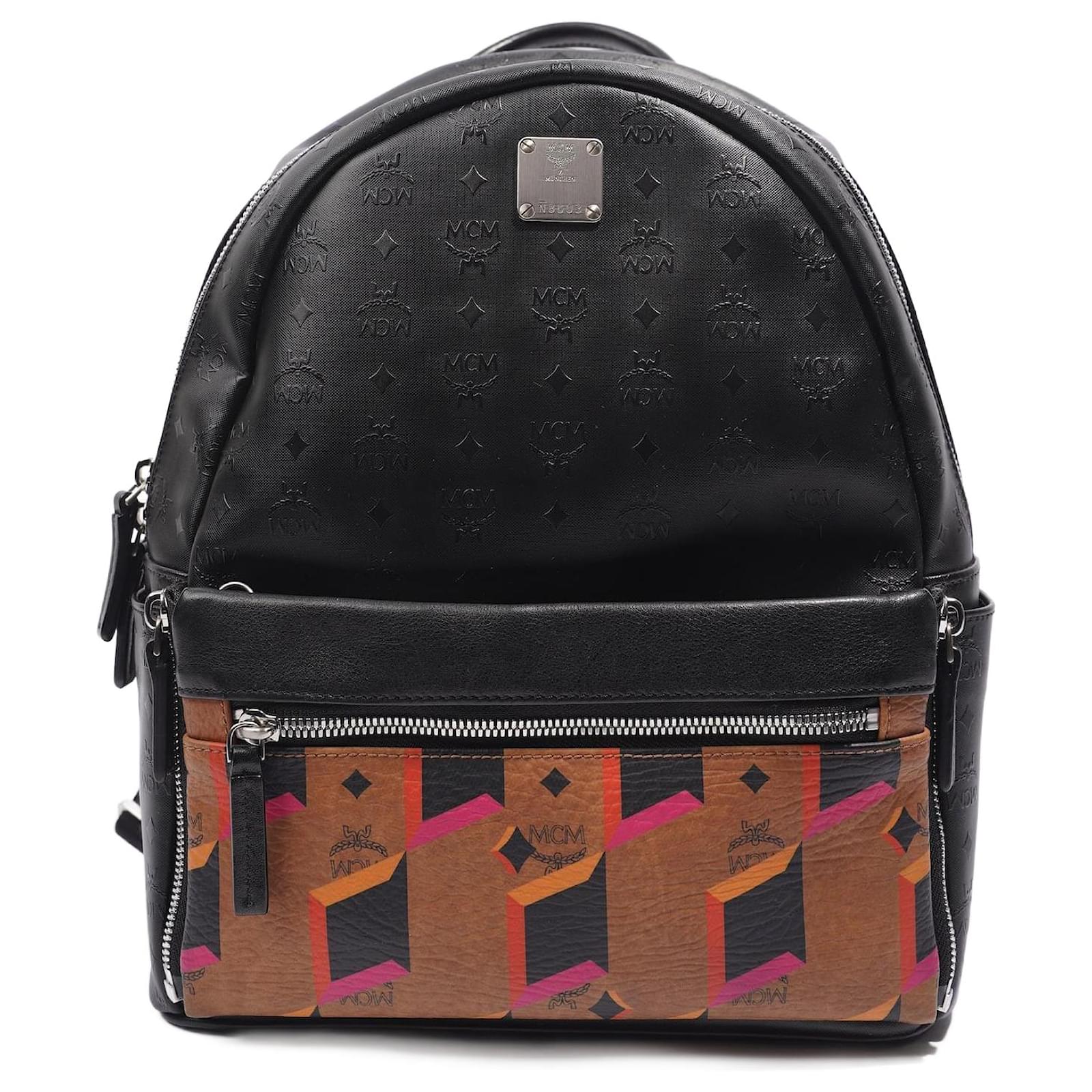 MCM Backpack Dual Star Black Leather ref.JC1038138 (Sold) - Joli