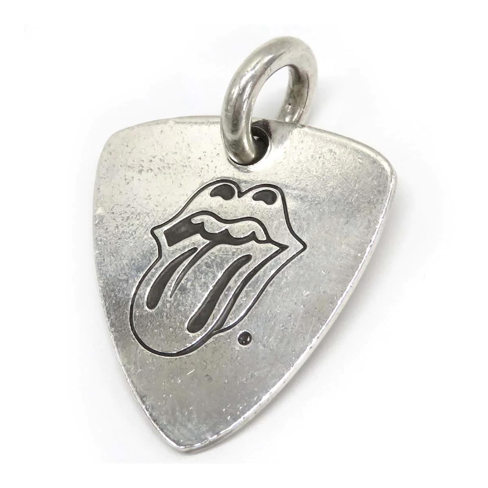 Pendentif en argent sterling médiator de guitare diamant