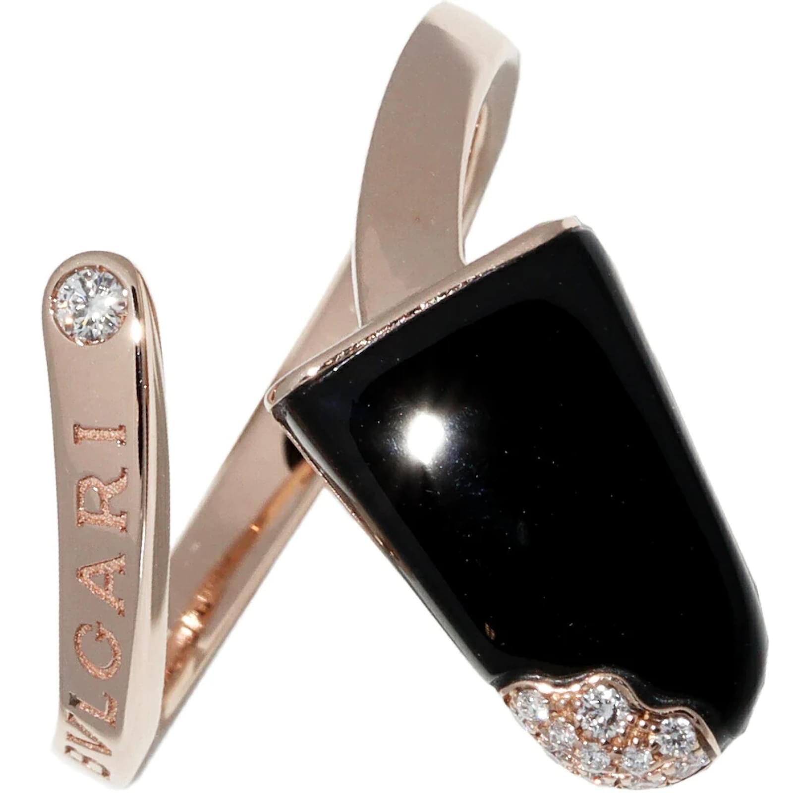Bulgari 18K & Diamond Onyx Gelati Ring Golden Metal Gold ref.1038206 ...
