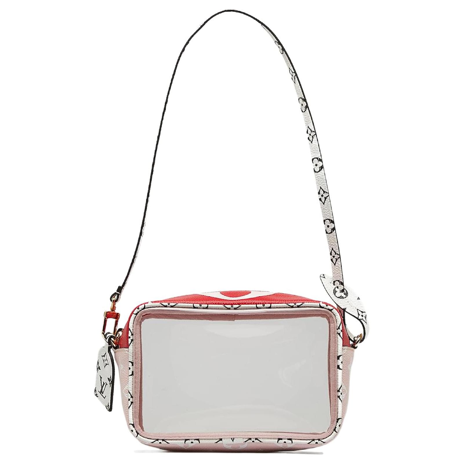 Riesige Strandtasche mit rotem Monogramm von Louis Vuitton Weiß Leinwand  Kunststoff ref.1038367 - Joli Closet