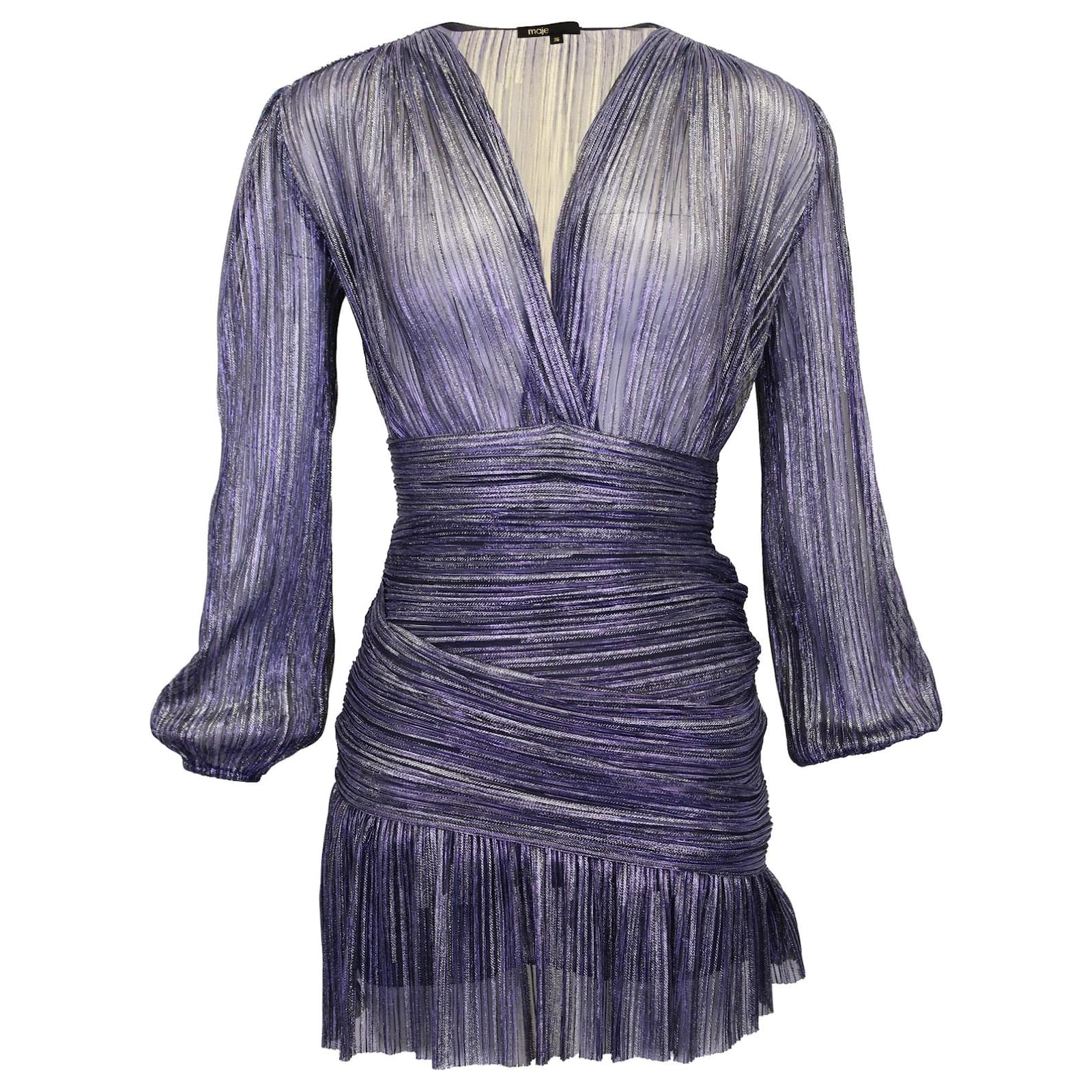 maje dress blue Maje Women's Satin-look Maxi Dress - Blue main image 1
