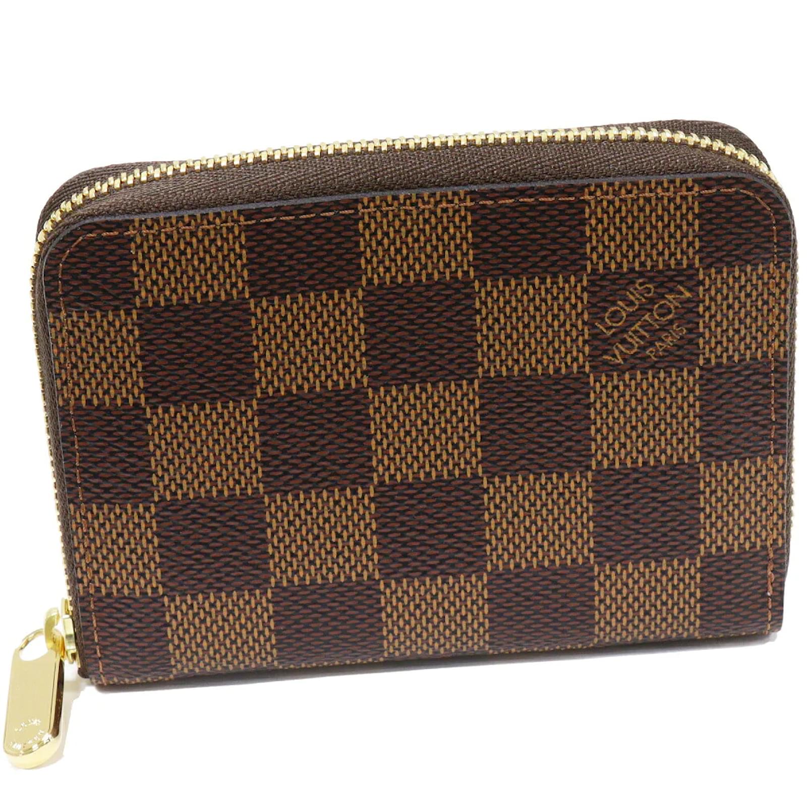 LOUIS VUITTON Damier Ebene Zippy Coin Purse Brown