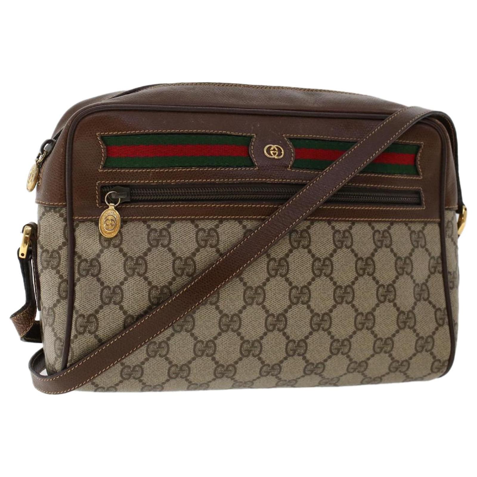 Gucci Pre Loved GG Canvas Web Sherry Line Ophidia Pouch