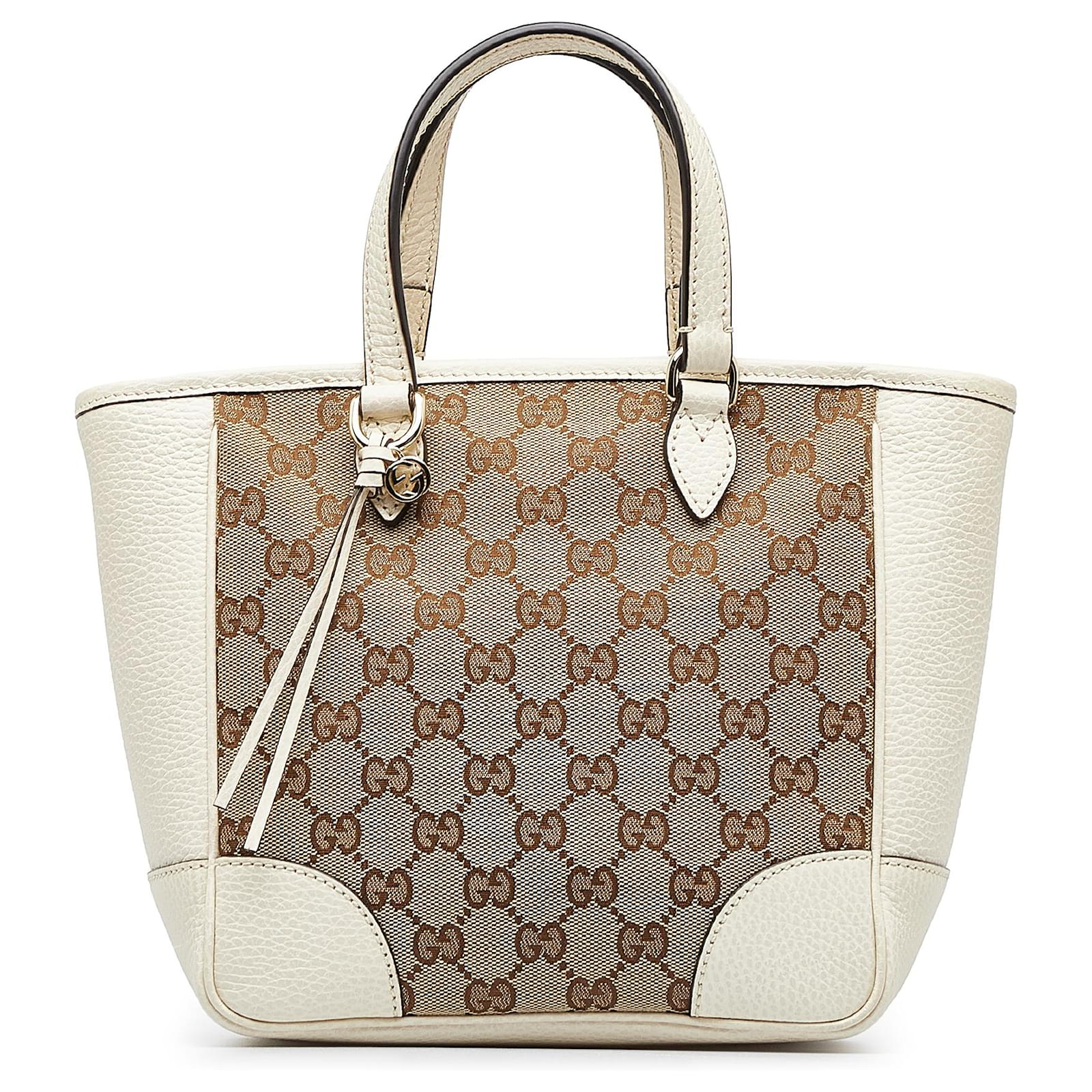 Gucci Bree GG canvas brown leather Top Handle mini small tote Bag