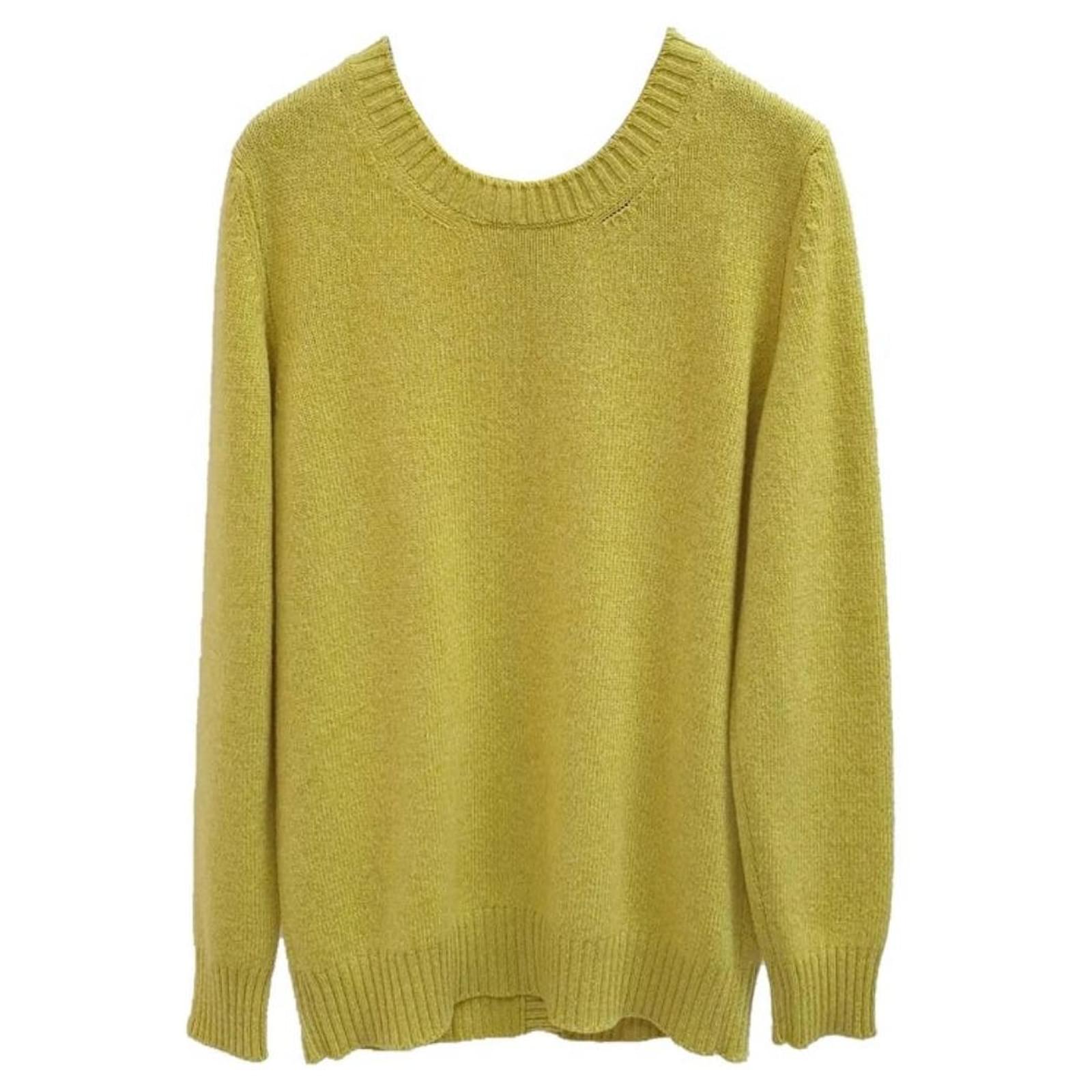 Chanel CC Buttons Cashmere Yellow Pullover Sweater ref.1040317 - Joli Closet