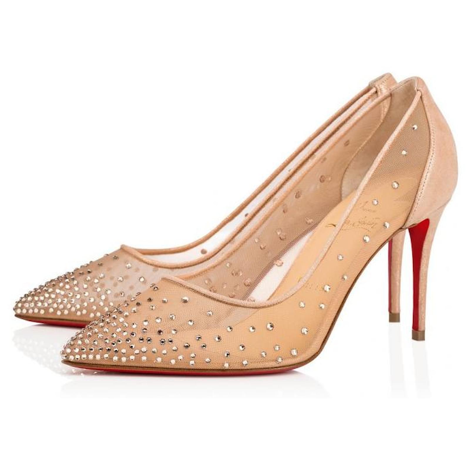 Christian Louboutin Follies Strass 100 Mesh Pump