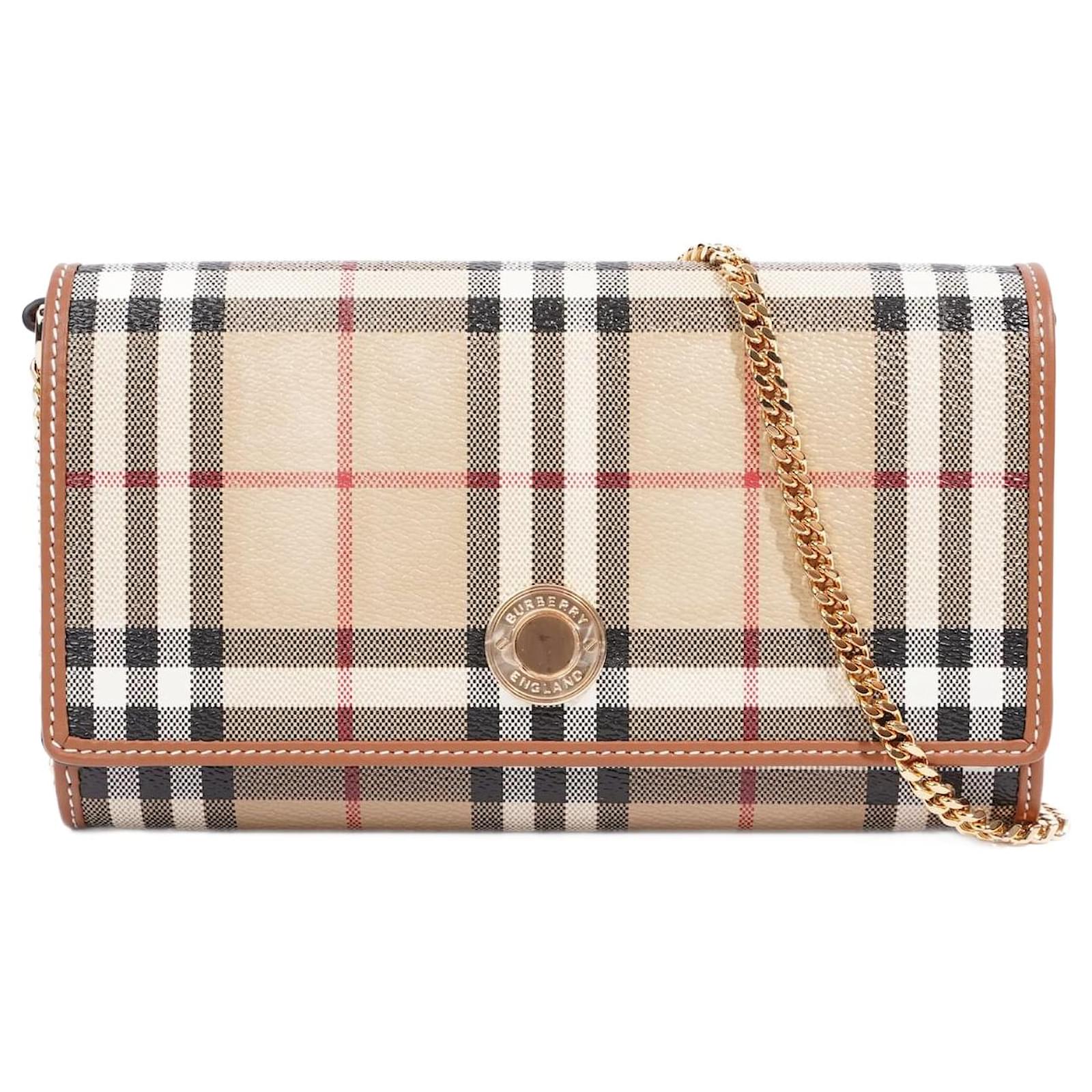 Burberry Hannah Check Leather Crossbody Wallet